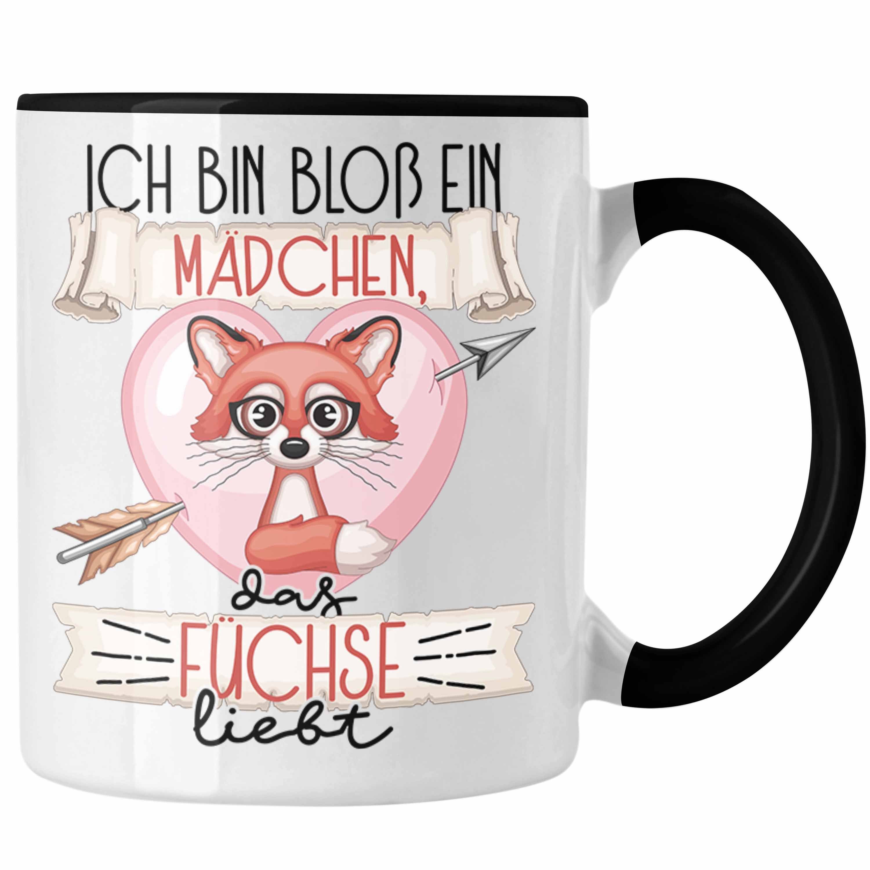 Trendation Tasse Fuchs Tasse Geschenk Frauen Ich Bin Bloß Ein Mädchen Das Füchse Liebt Schwarz