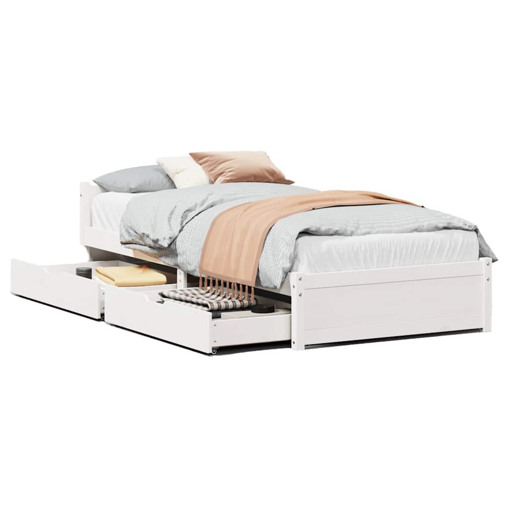 vidaXL Bett Massivholzbett ohne Matratze Weiß günstig online kaufen