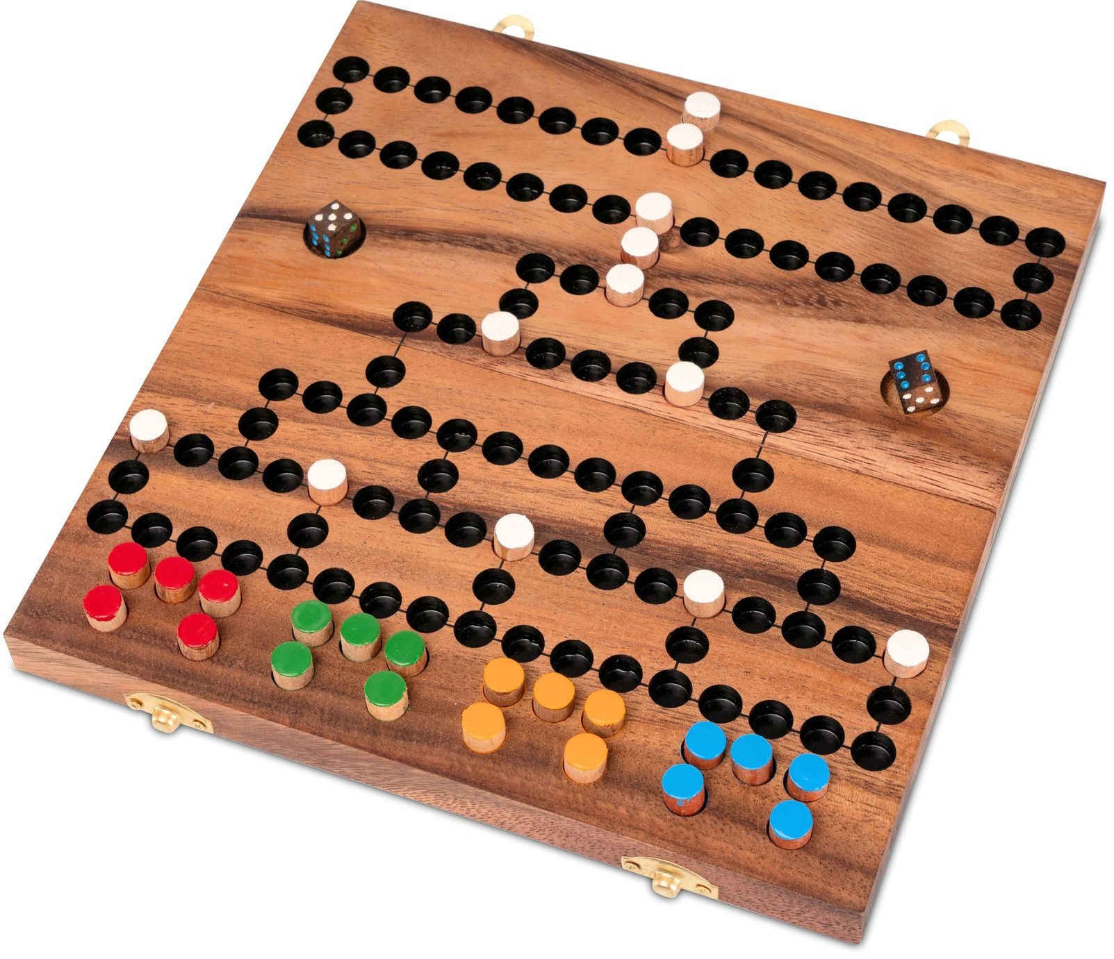 LOGOPLAY Spiel Blockade 4 Metall, Gesellschaftsspiel, Blockade für 2 bis 4 Spieler mit Metallverschluss Spielfeld 26 x 27