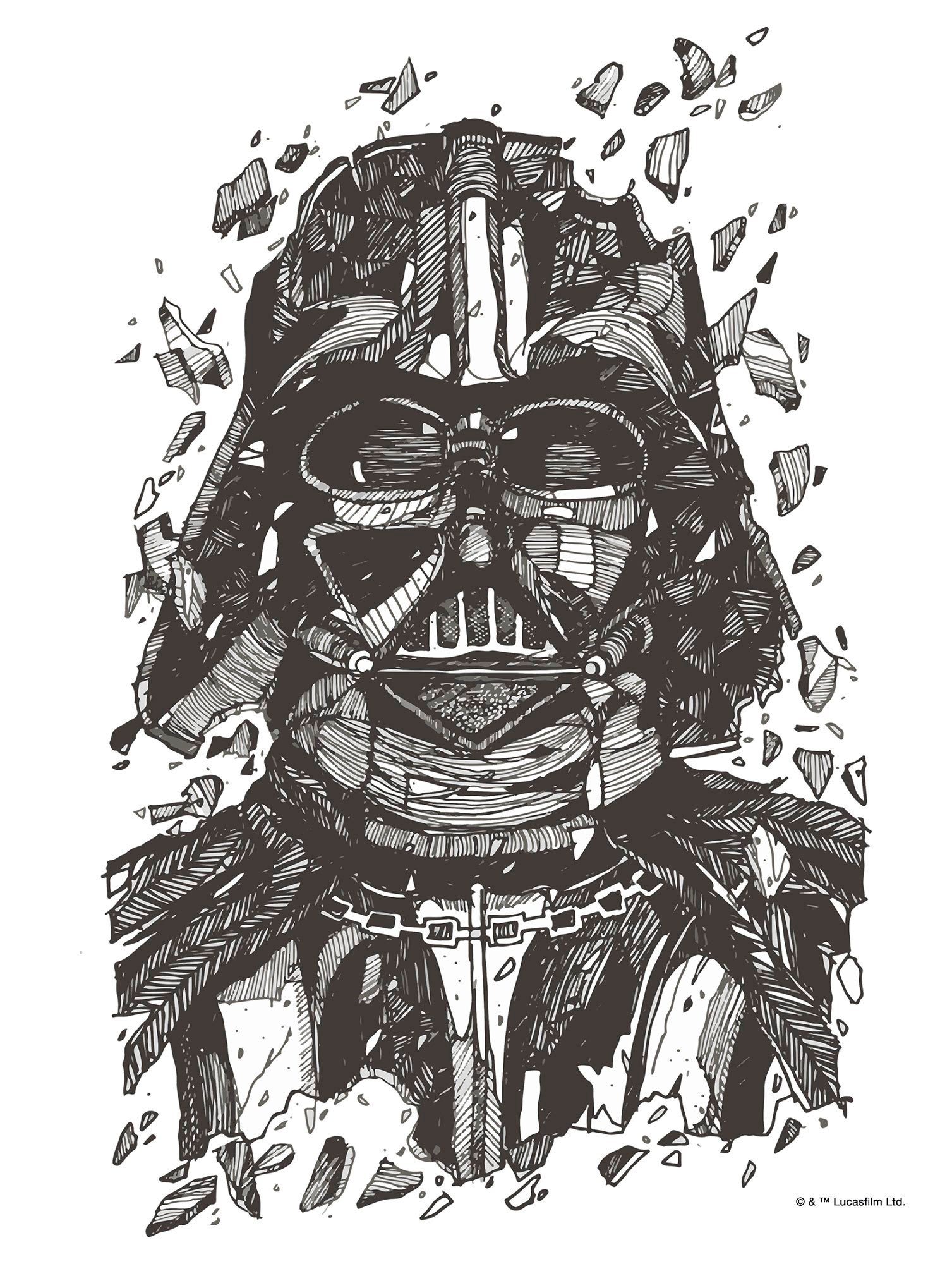 Komar Bild Star Wars Darth Vader Drawing, Disney (1 St), Wandbild zur Dekoration im Kinderzimmer - ohne Rahmen