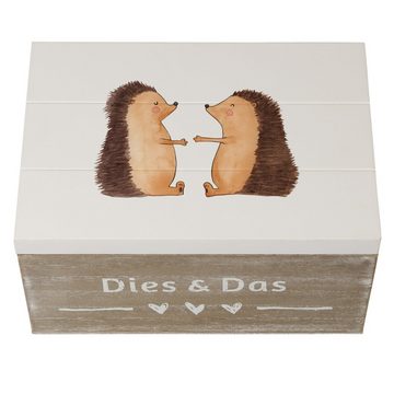 Mr. & Mrs. Panda Dekokiste Igel Liebe - Weiß - Geschenk, Holzkiste, Schatzkiste, Hochzeit, Aufbe (1 St)