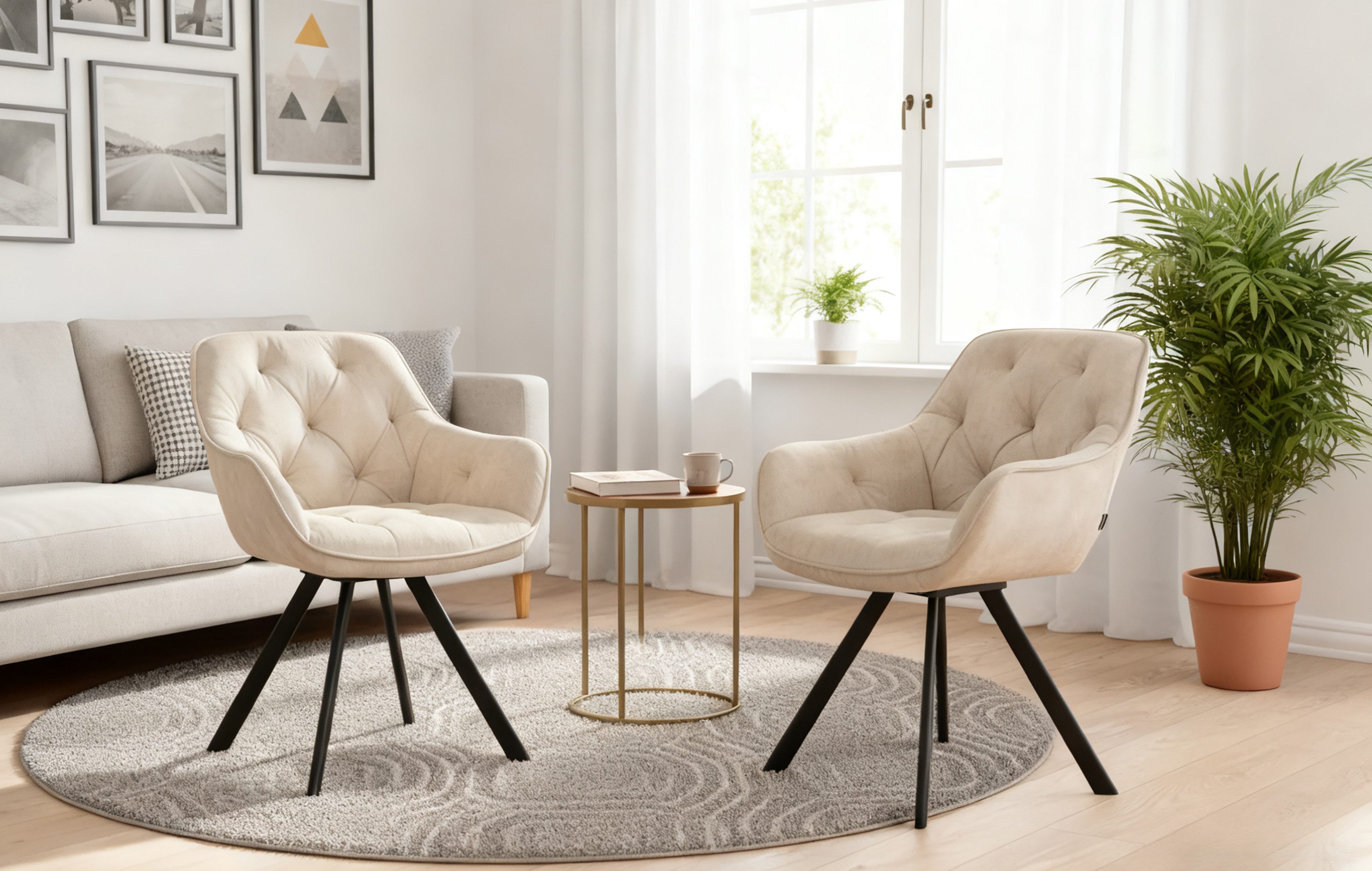 B&D home Polsterstuhl DIETER (2er Set, 2 St), Steppung, mit Armlehnen günstig online kaufen