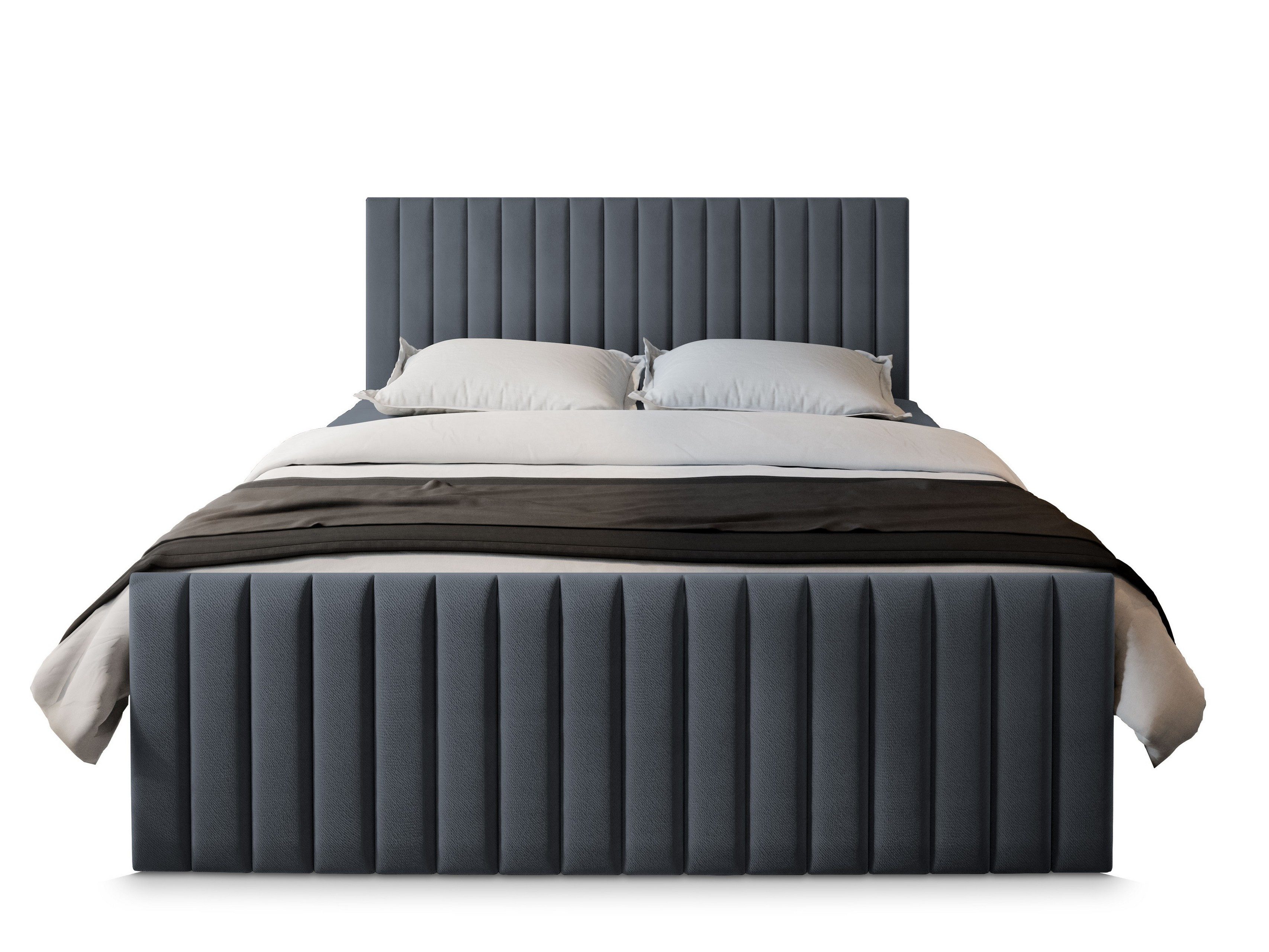Masseno Boxbett ARION 160x200 cm mit Bonell Matratze und Topper, Doppelbett, Polsterbett mit Kopfteil, Boxspringbett – Bild 5 von 5