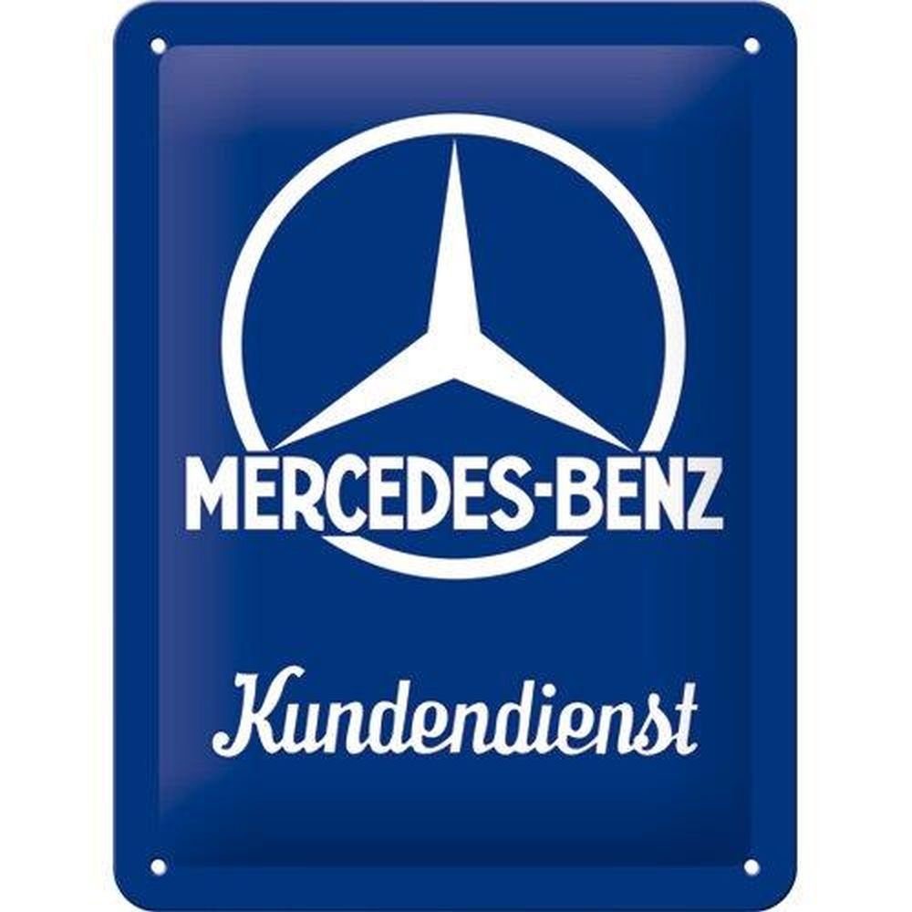 Metallschild Blechschild 15x20 cm - Mercedes-Benz - Mercedes Kundendienst