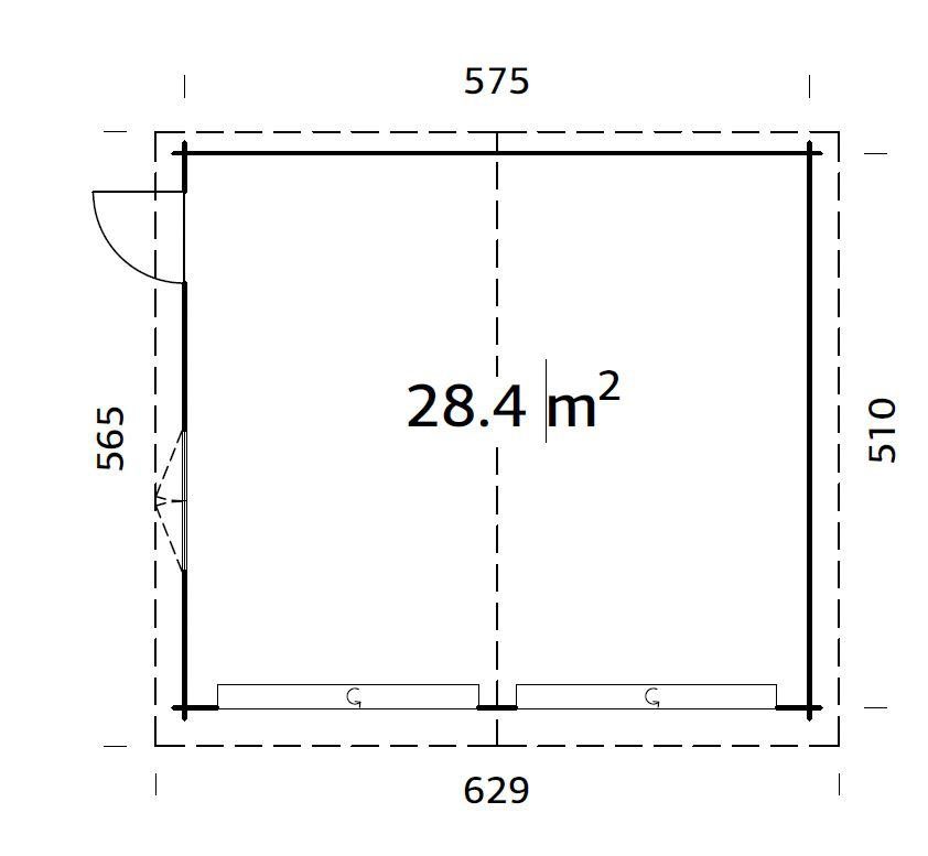 Sektionaltor, 629x565x310 cm, Garage Palmako BxTxH: mit Roger, grau