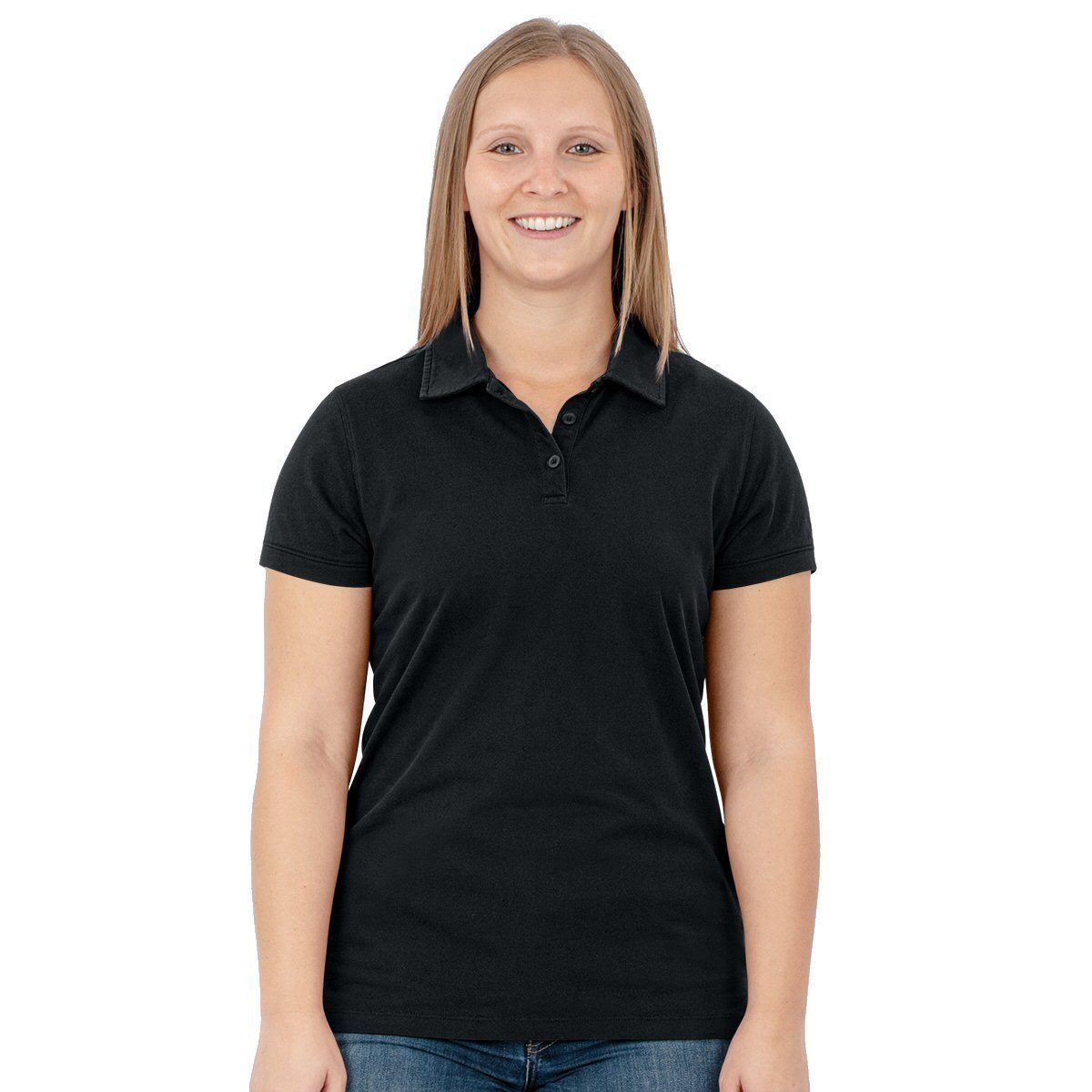 Poloshirt Doubletex (Polyester/Baumwolle) schwarz Damen