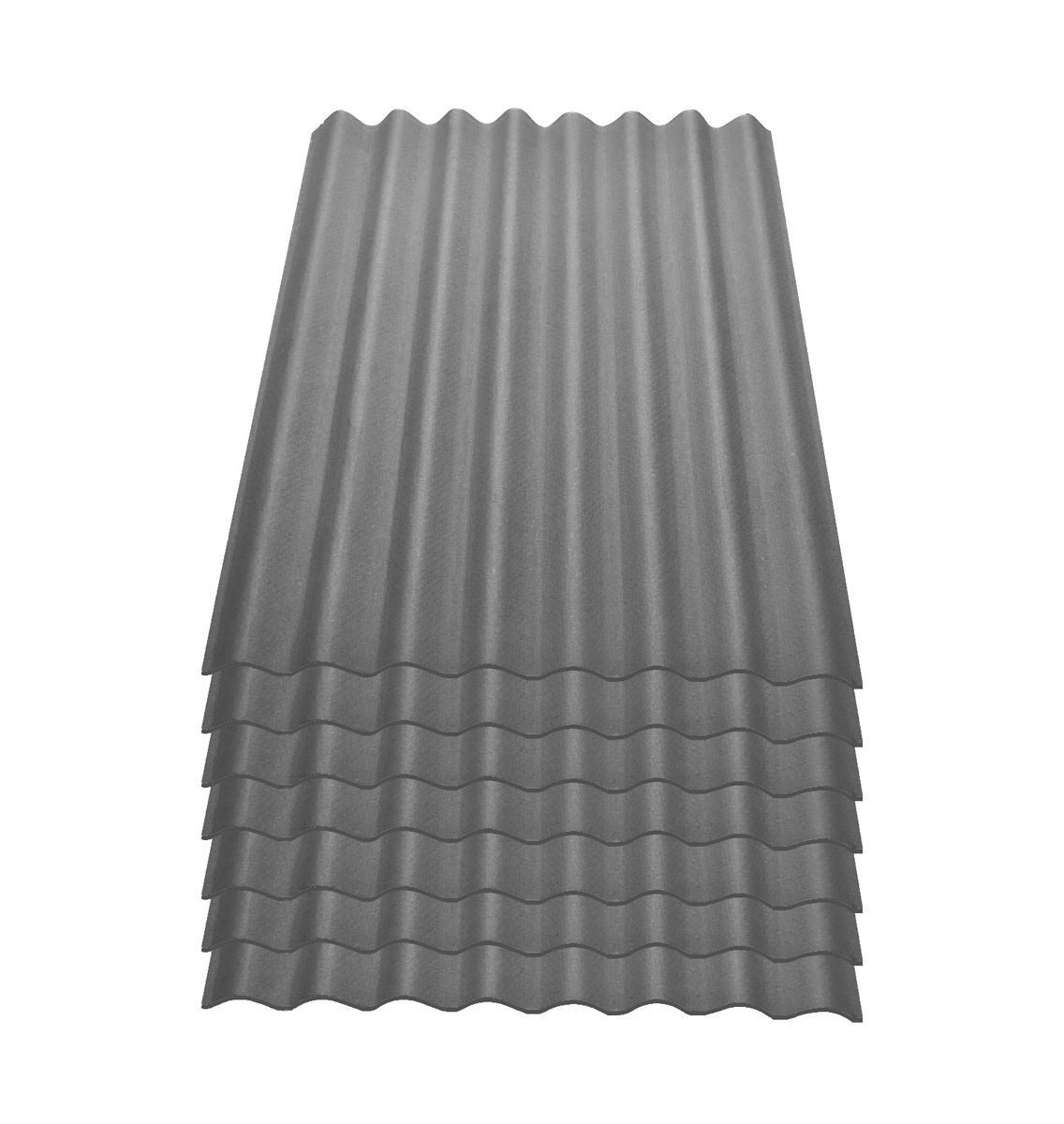 Onduline Dachpappe 7er Pack Dachplatte Easyline® Wellplatte Gartenhaus, Farbe: grau, wellig, 5.32 m² pro Paket, (7-St), Größe: 1000 x 760 x 2,6 mm, Profil: 95/38