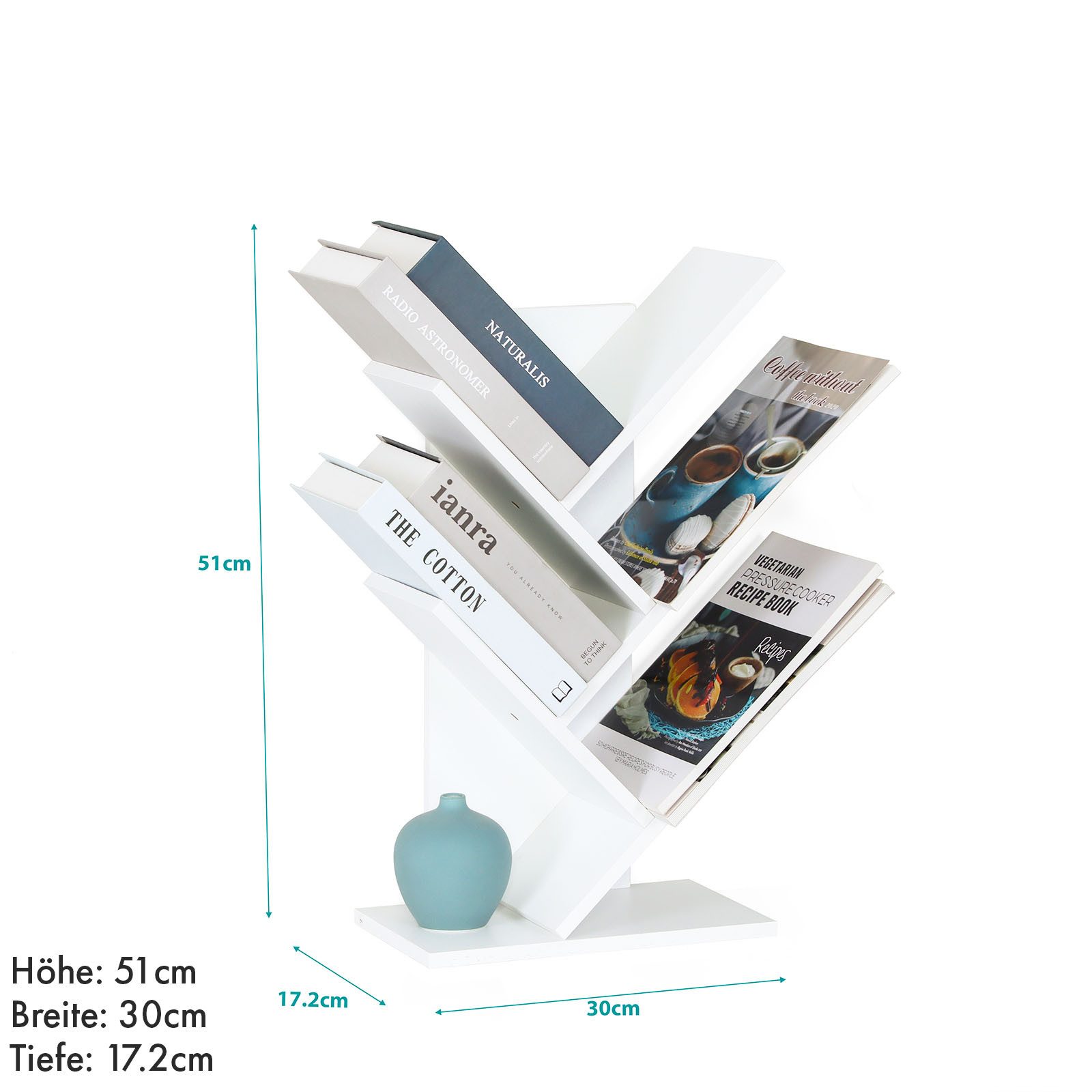 Floordirekt Bücherregal Louisiana, Baumförmiges Standregal aus Holz, mit Ki günstig online kaufen