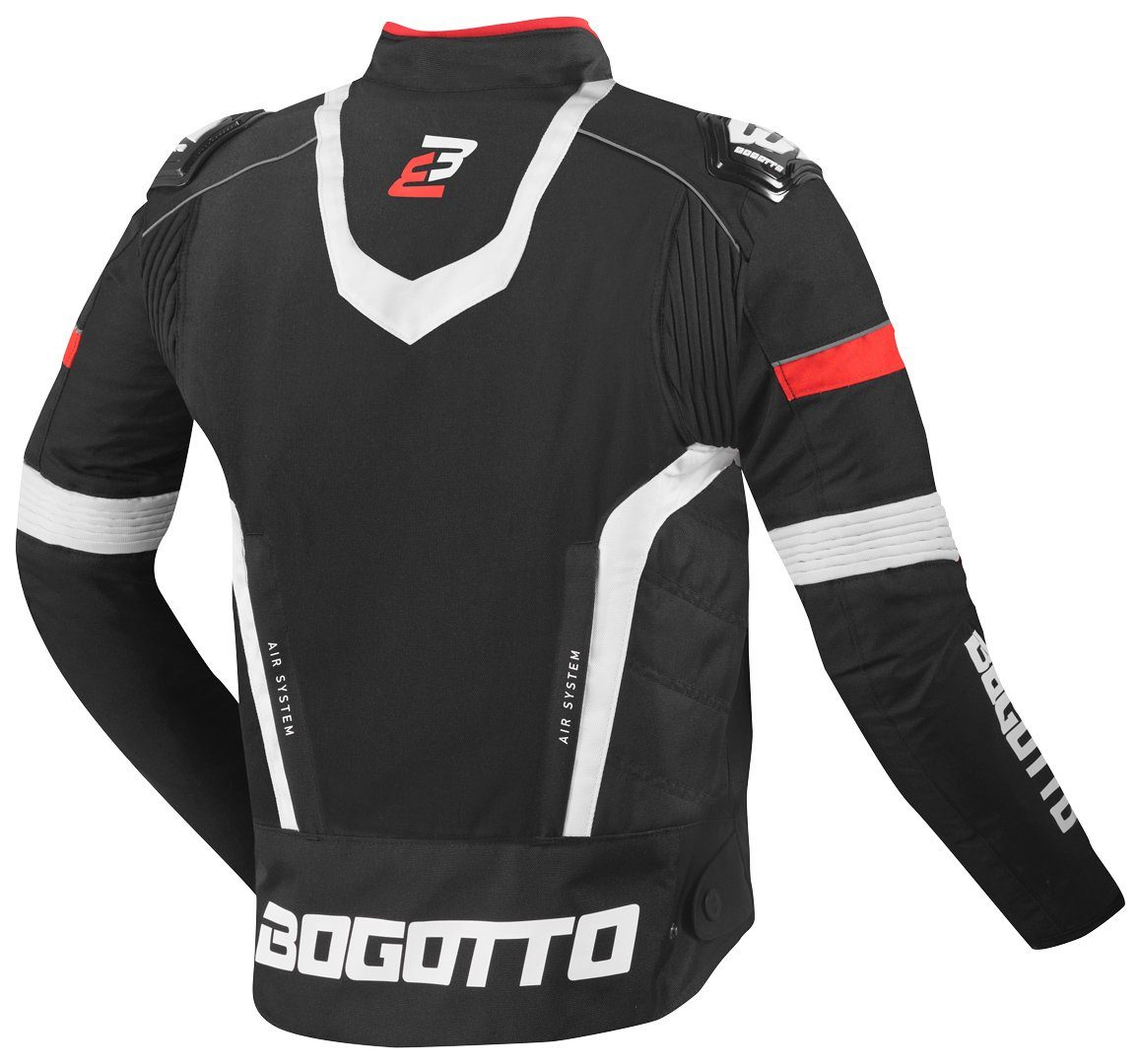 Motorrad Bogotto wasserdichte Motorradjacke Black/Red Textiljacke Boomerang