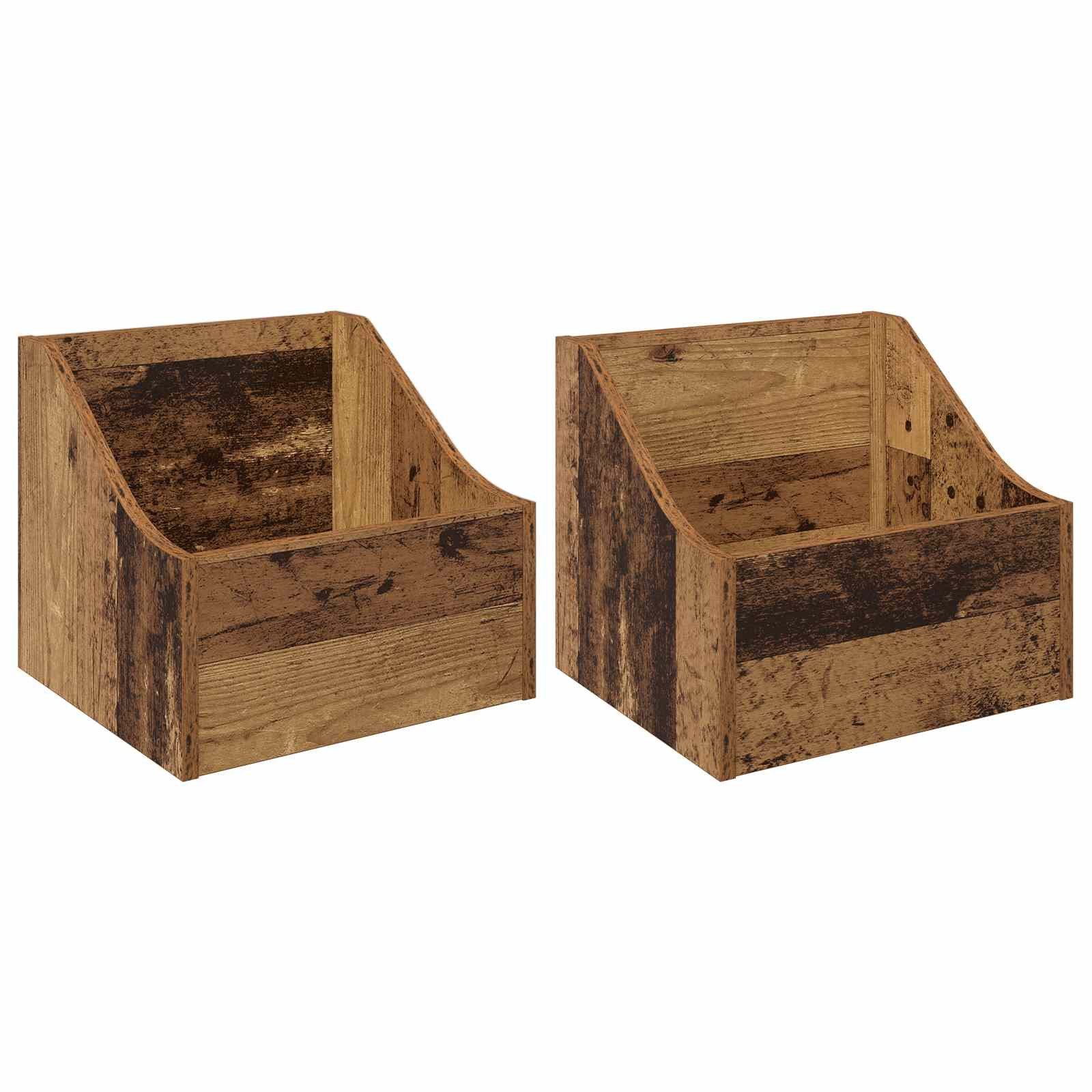 vidaXL Aufbewahrungsbox LP Plattenbox 2 stk. Eichenholz 37 x 33 x 32 cm Holzwerkstoff (2 St)