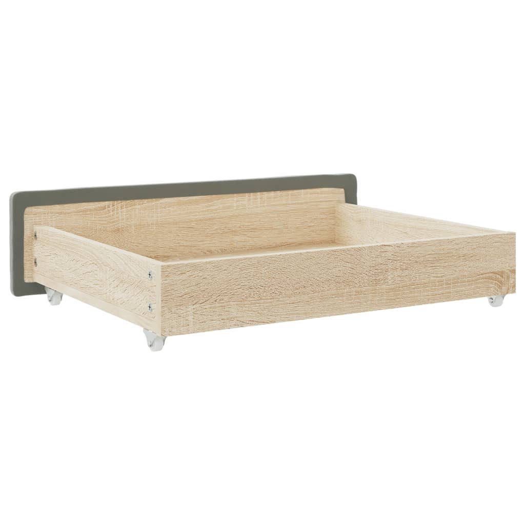 Samt Holzwerkstoff und 2 Bettschubkasten Bettschubladen vidaXL Stk. Hellgrau