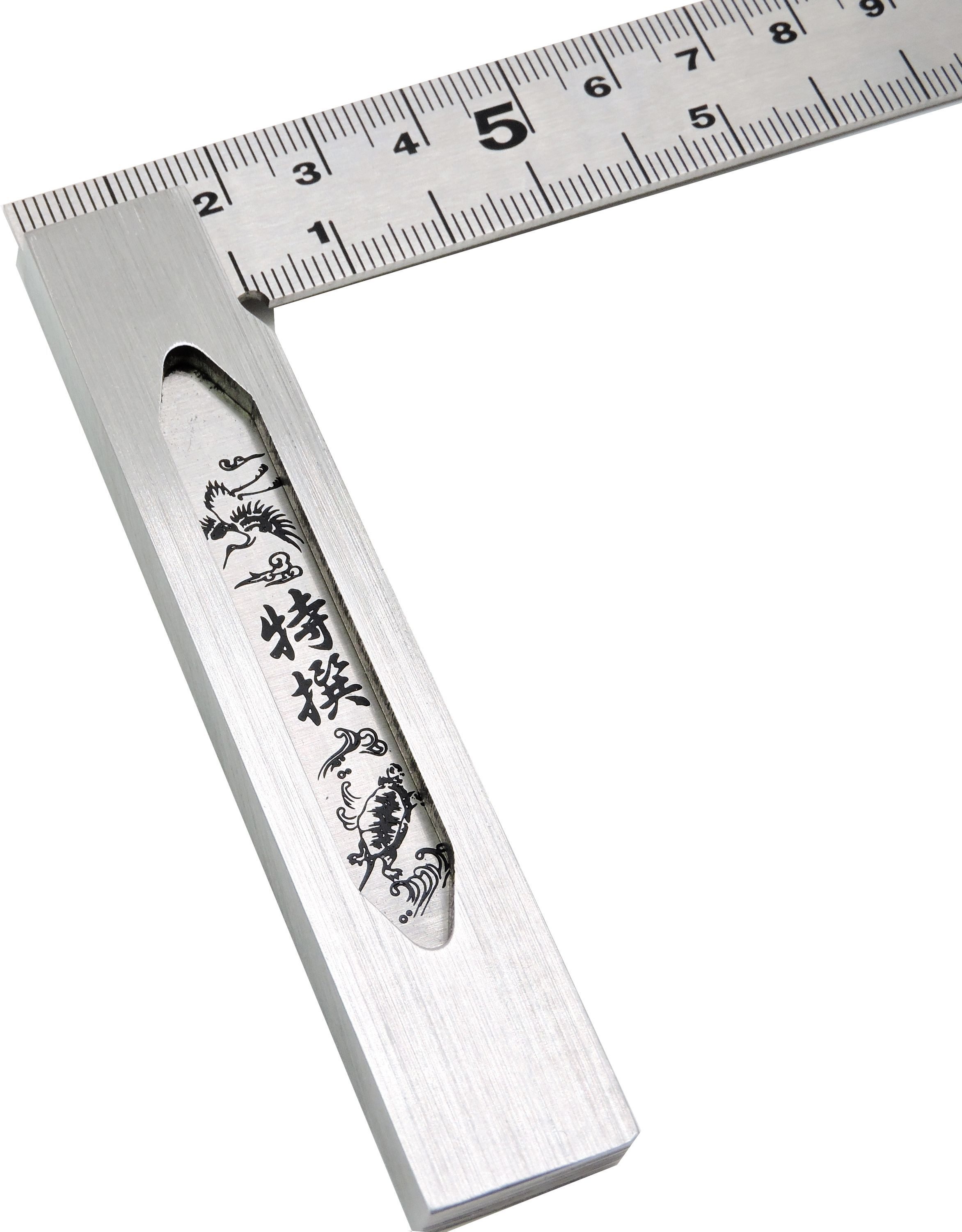 FAMEX Zimmermannswinkel 12590 Anschlagwinkel 90 Grad, (Shinwa (62009), 1-St), Made in Japan, Winkelmesser