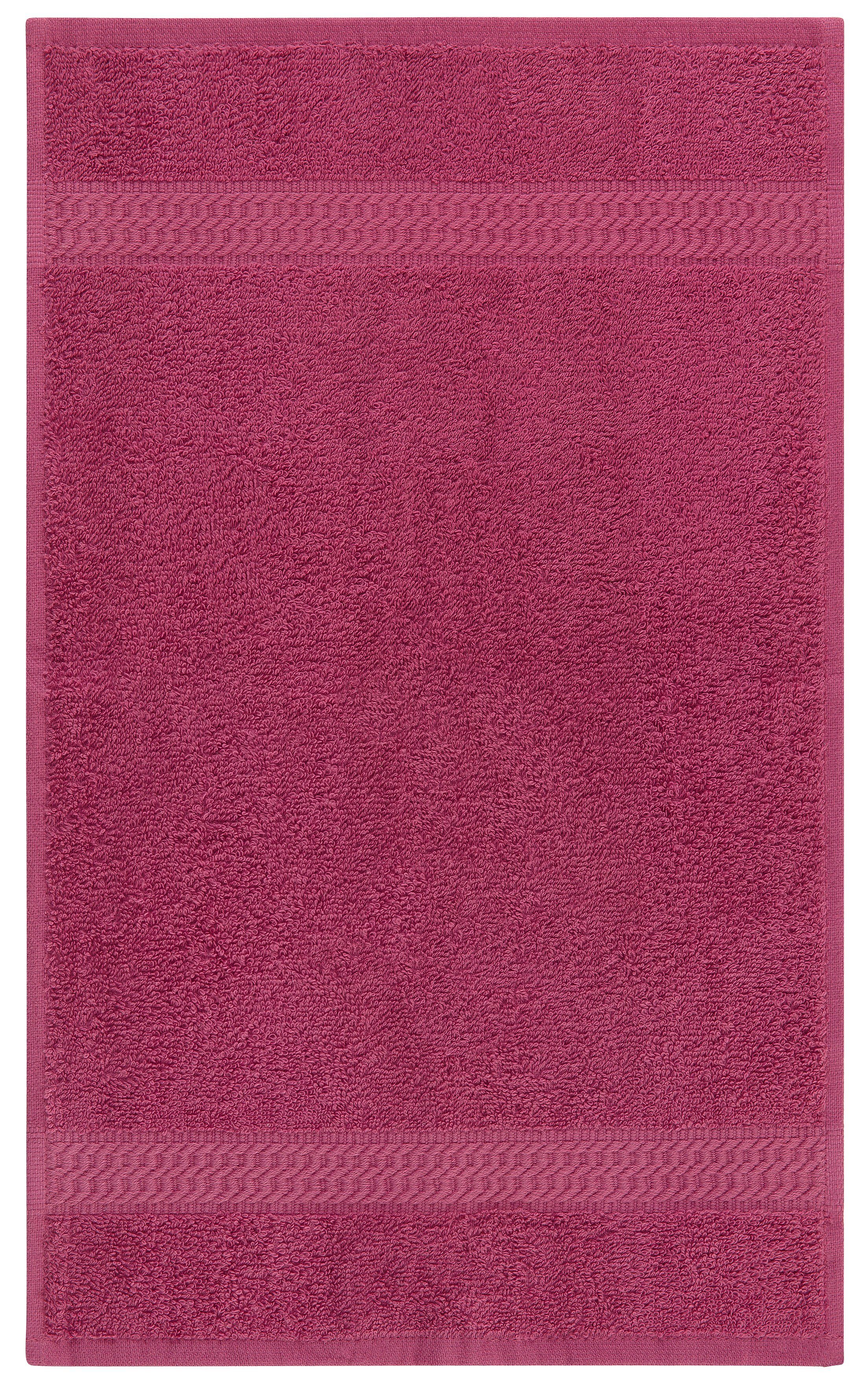 OTTO home Gästehandtücher Juna, als Set und Serie erhältlich, 6 Gästetücher, 30x50cm, Walkfrottee (6-St), 100% Baumwolle, mit Bordüre, Uni-Farben, weich
