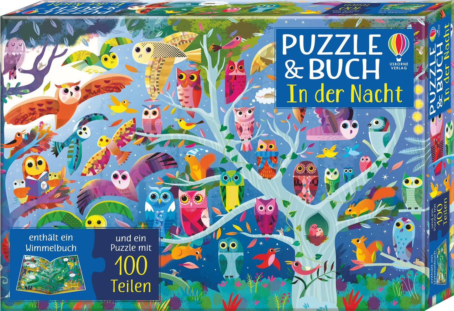 Usborne Verlag Puzzle Puzzle & Buch: In der Nacht. 100 Teile, 100 Puzzleteile