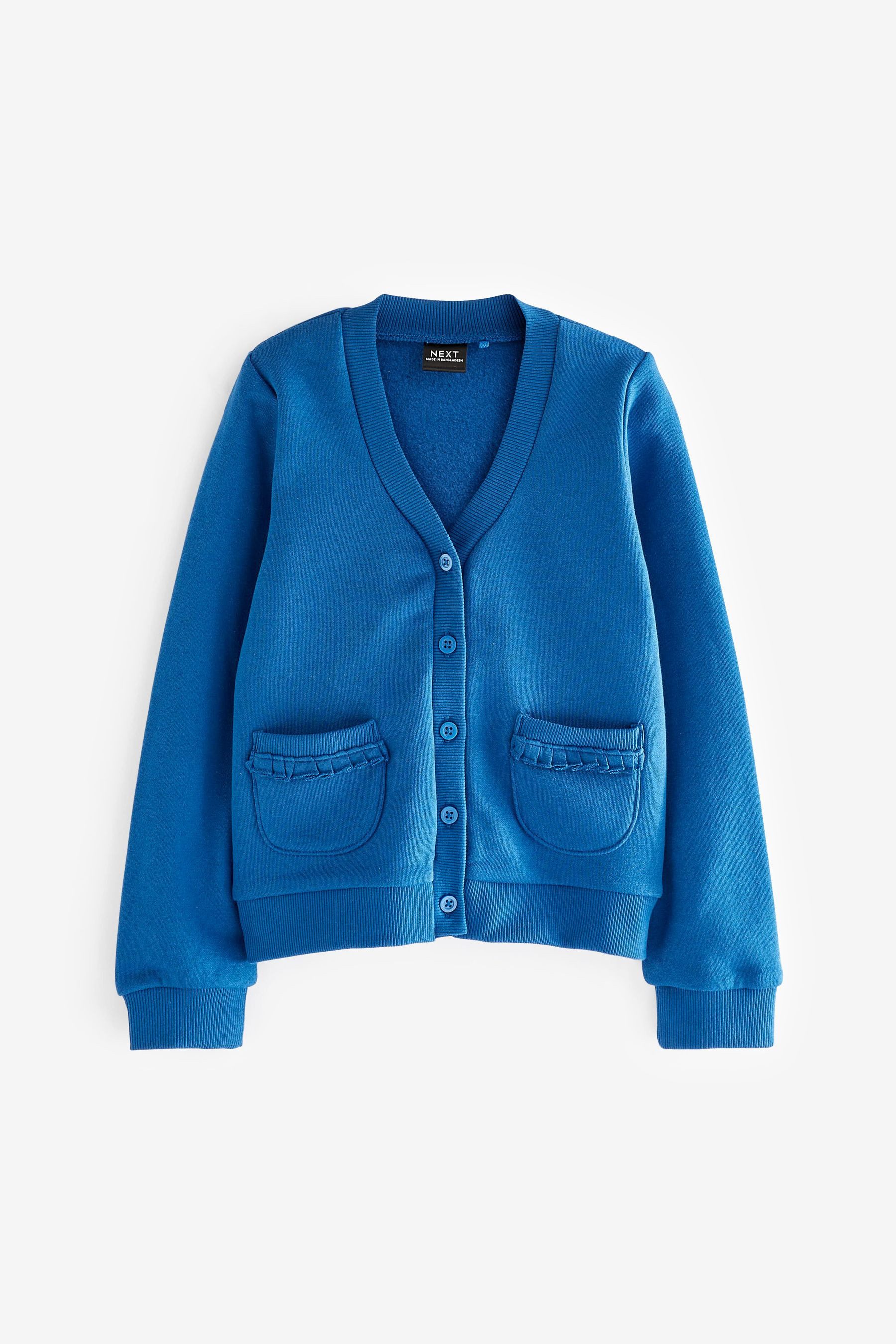 Next Strickjacke Jersey-Strickjacke mit gerüschten Taschen (1-tlg)