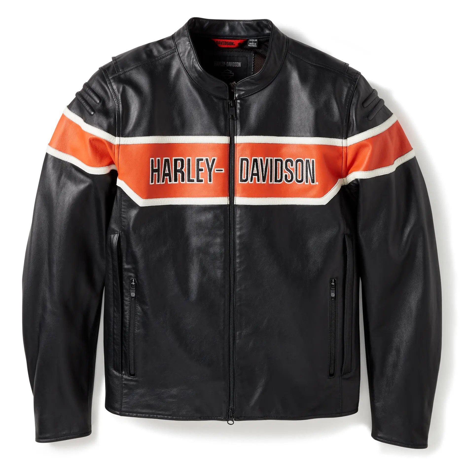 HARLEY-DAVIDSON Lederjacke Harley-Davidson Leder Motorradjacke Trenton Herren Schwarz