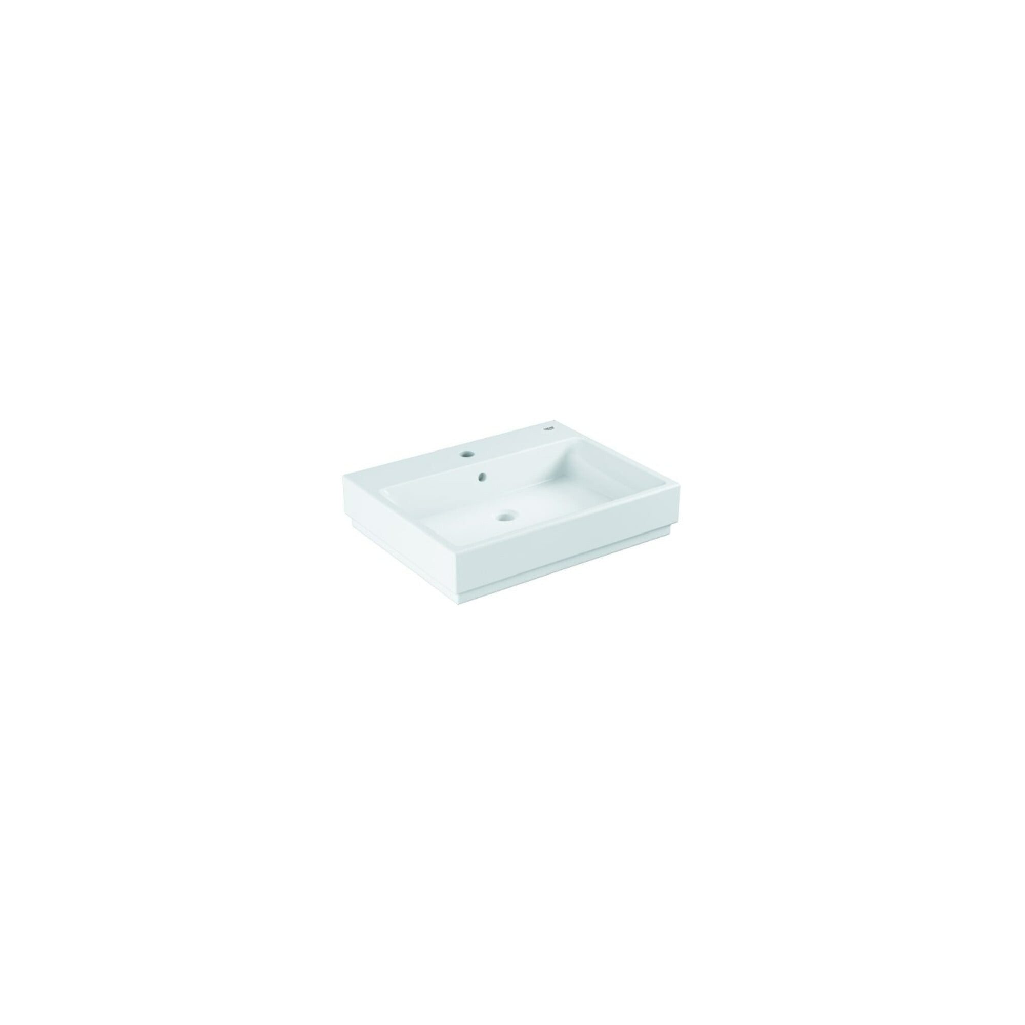 Grohe Waschtisch Grohe Aufsatzwaschtisch Cube Keramik 60cm, 1 HL m ÜL, Rücks gla, alwe