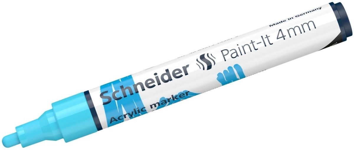 SCHNEIDER Permanentmarker Acrylmarker Paint-It 320 4mm pastell blau (5 Stück)