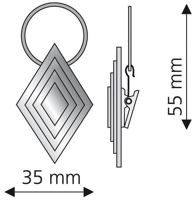 Gardinenring, Liedeco, Gardinenstangen, (Packung, 4-St., mit Dekoklammer), für  Gardinenstangen Ø 16 mm