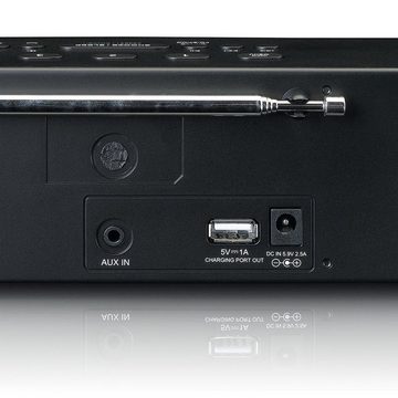Lenco CR-640BK DAB+/FM Stereo Uhrenradio mit BT und 2x4W RMS Digitalradio (DAB) (Digitalradio (DAB), 4 W)