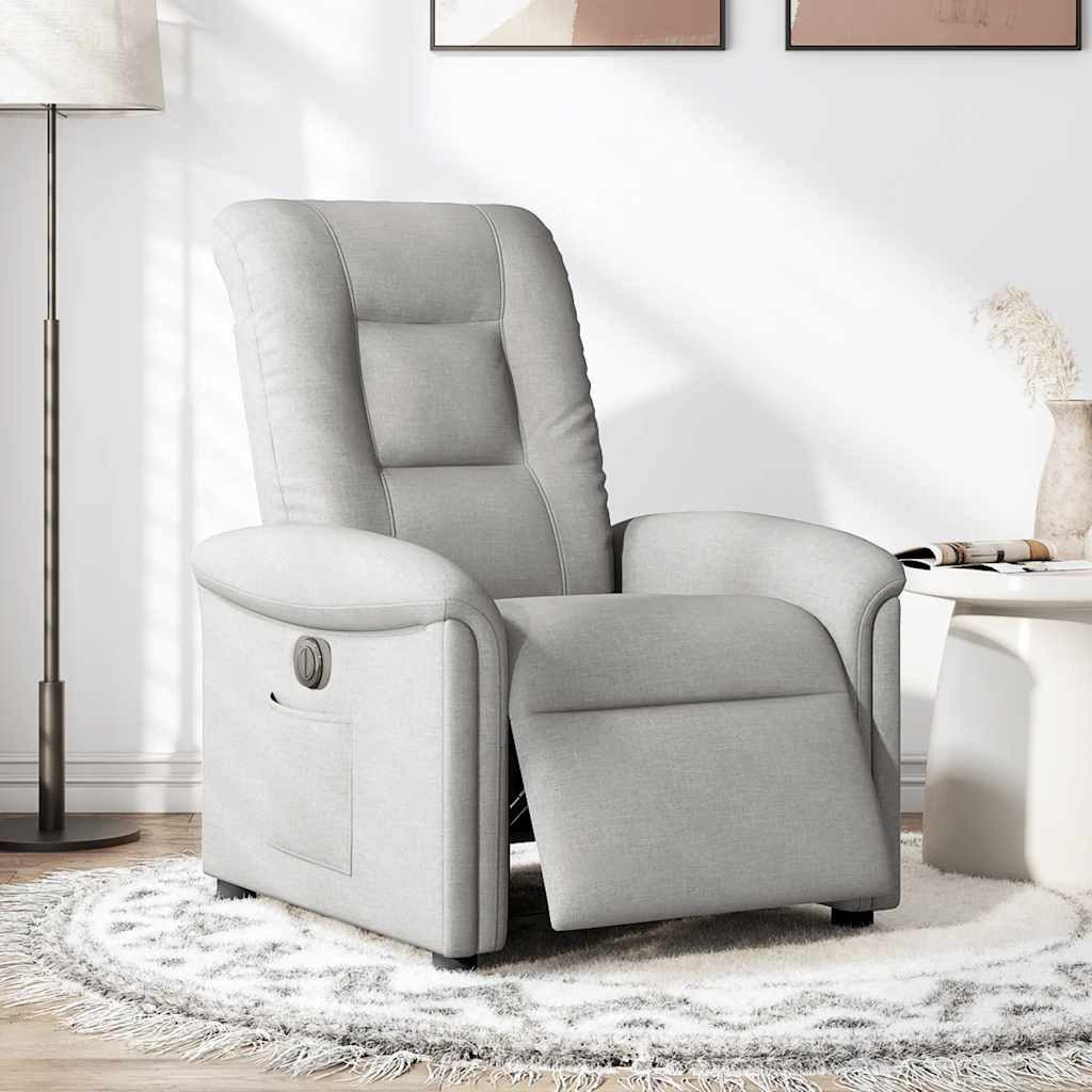 vidaXL Sessel Relaxsessel Elektrisch Wolkengrau Stoff günstig online kaufen