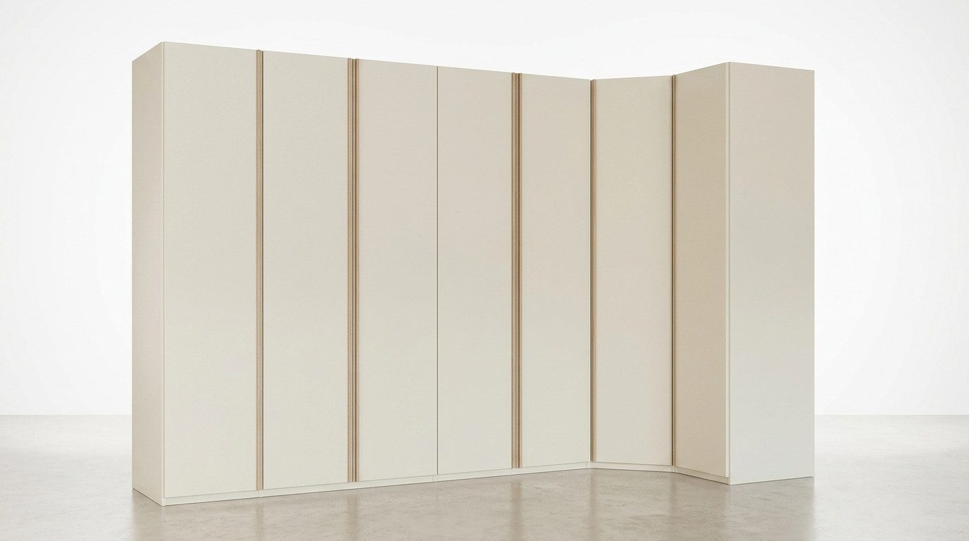 JVmoebel Eckkleiderschrank Eckkleiderschrank Beige Modern Edel Schrank Eckschrank Schlafzimmer (1-tlg)