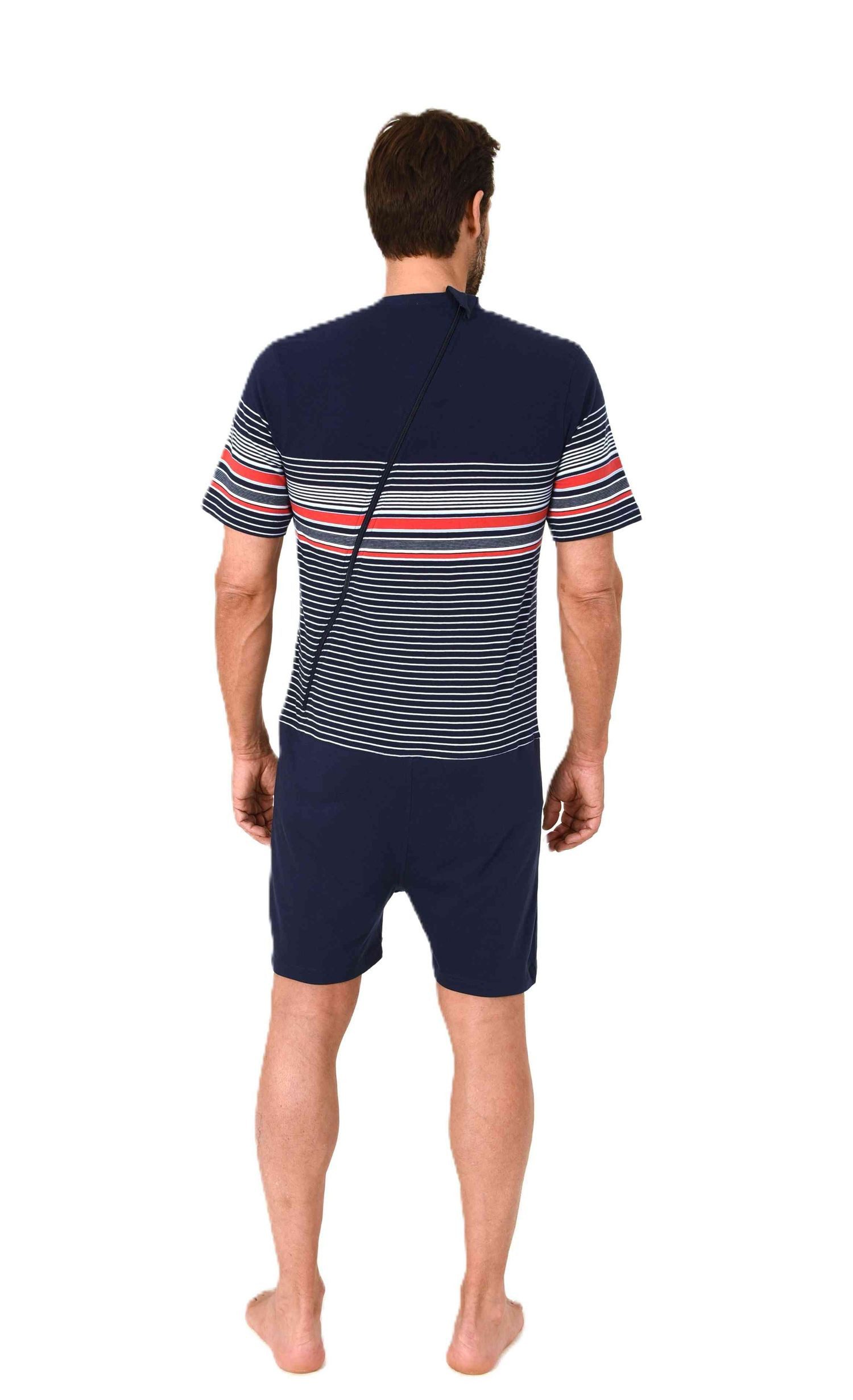 Normann Care Pyjama Herren Pflegeoverall kurzarm mit Reißverschluss am Rück günstig online kaufen