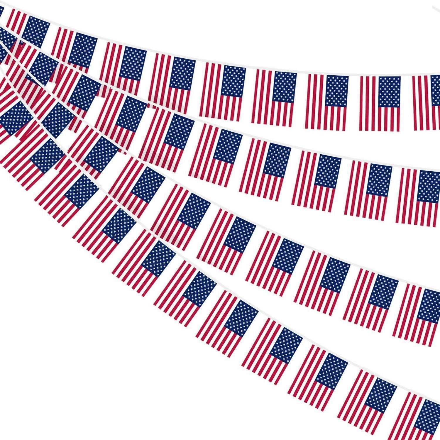 LuxusKollektion Flagge Wimpelkette USA 30 Flaggen 14x21cm 10m Polyester