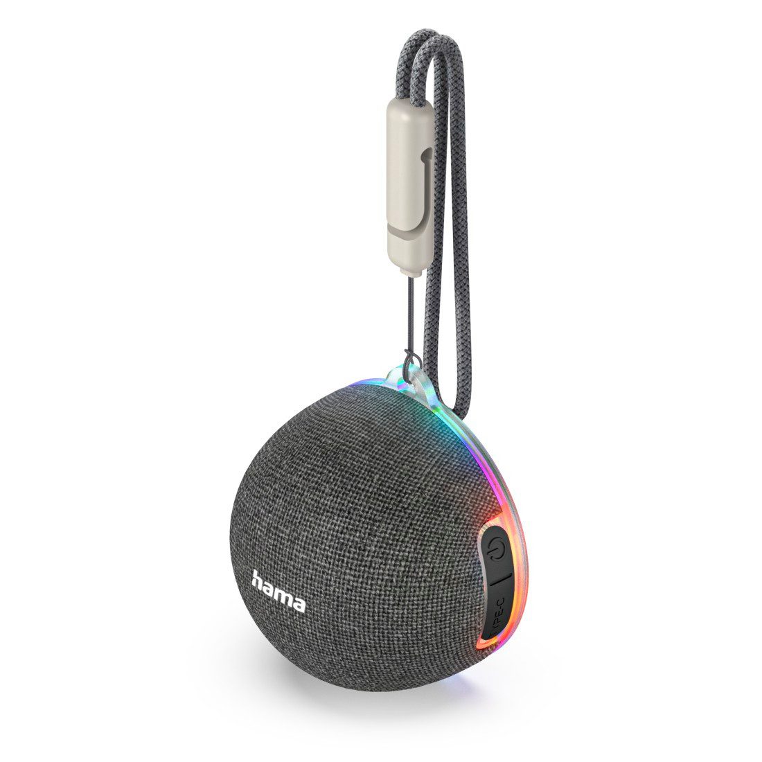 Hama Bluetooth-Lautsprecher mit Magnetring und LED-Beleuchtung Lautsprecher (Magnetring, True-Wireless, LED-Licht, Bluetooth 6.0, Akku)