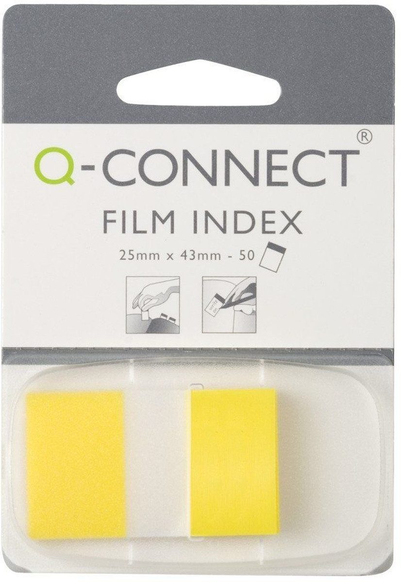 Connect Haftnotizblock Haftstreifen Index 25x43mm 50 Blatt im Spender gelb