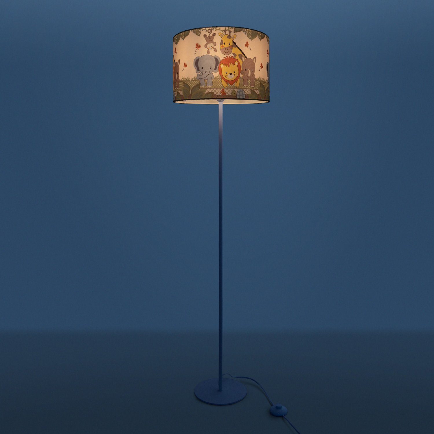 Diamond Kinderzimmer Kinderlampe 634, Stehlampe ohne Stehleuchte LED E27 Paco Lampe Dschungel-Tiere Leuchtmittel, Home