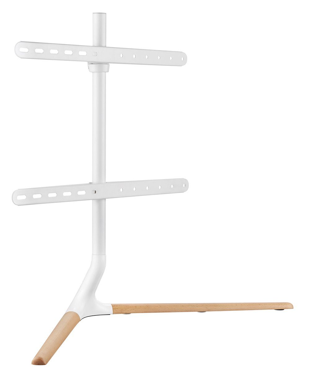 my wall TV-Standfuß HT29WL, (bis 70 Zoll, höhenverstellbarer TV Ständer im Holzdesign mit weiß)