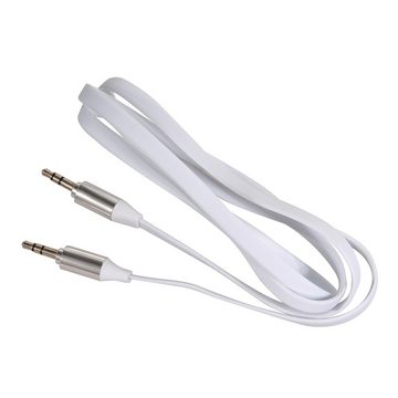 Maclean Audio-Kabel, 3,5-mm-Klinke, (100 cm), für Standard AUX Audio-Anschlüsse; sehr flexibles flaches Kabel-Design