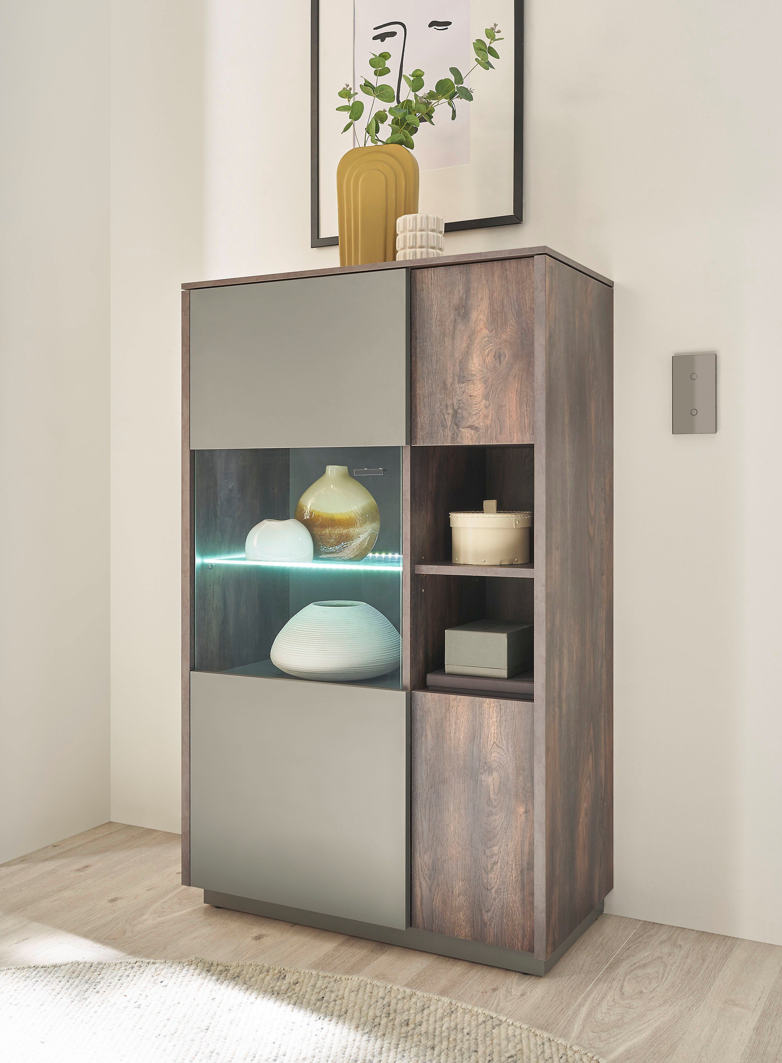 INOSIGN Vitrine LARGO Soft-Close-Funktion, Höhe ca. 130 cm | Vitrinenschränke