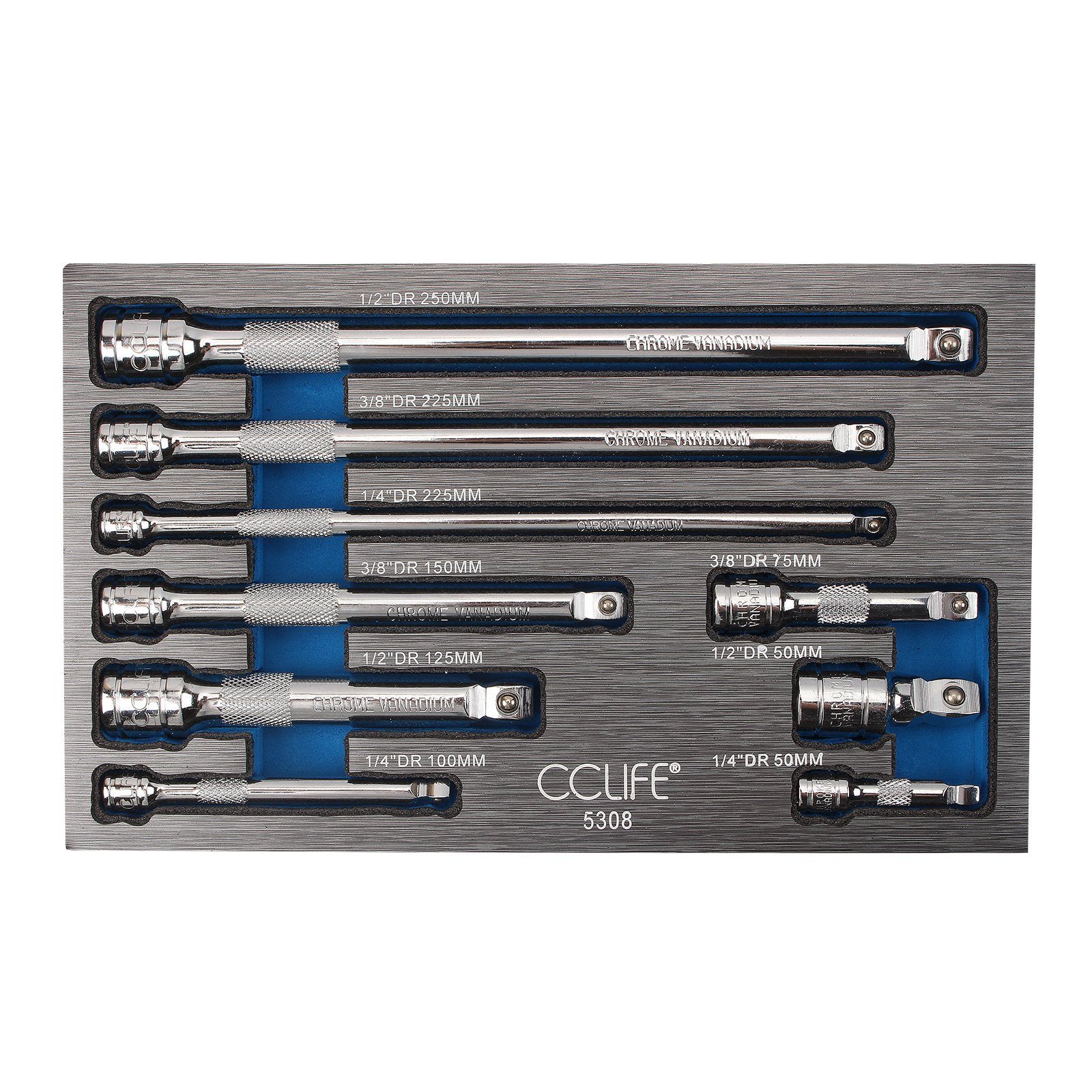 CCLIFE Steckschlüssel Steckschlüssel Verlängerung Satz 1/4' 3/8' 1/2' Ratsche Knarre