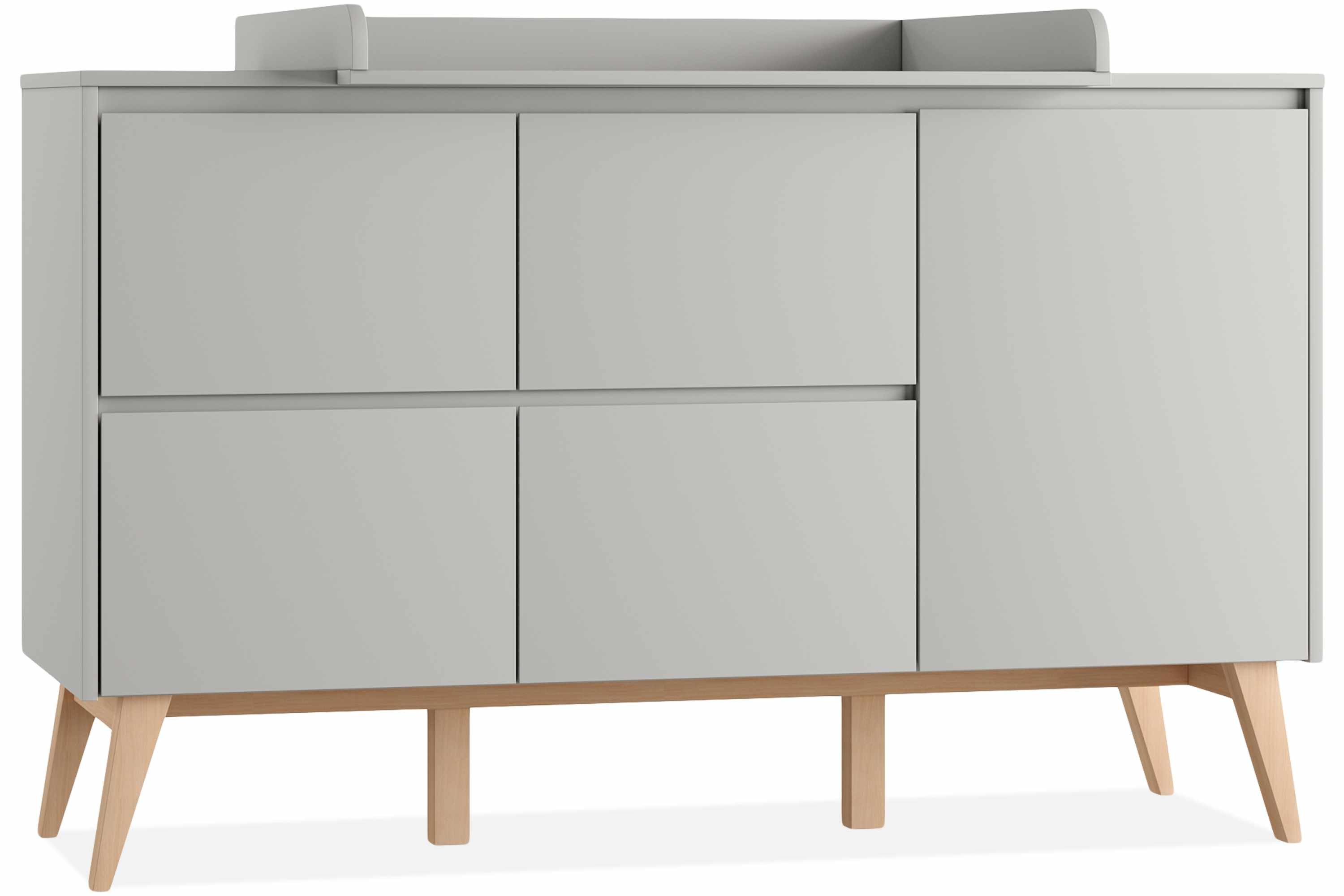 KONSIMO® Wickelkommode DAMBI Kommode mit Wickeltisch, Kombikommode, hergestellt in der EU, mit 4 Schubladen, Soft-Close-Funktion