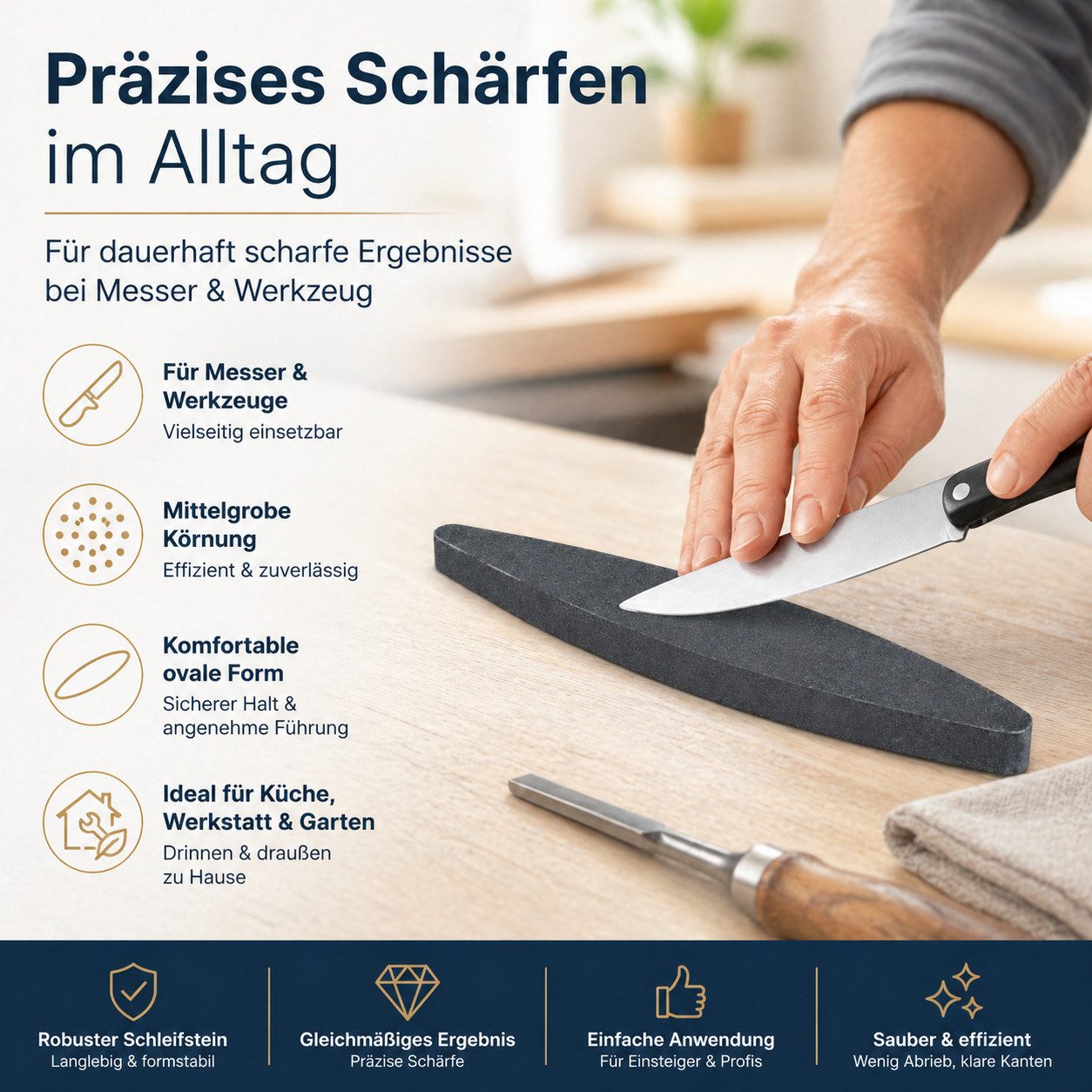 Testrut Schleifstein Wetzstein Schleifstein Abziehstein für Rasenmäher Messer und Sense – Bild 2 von 5