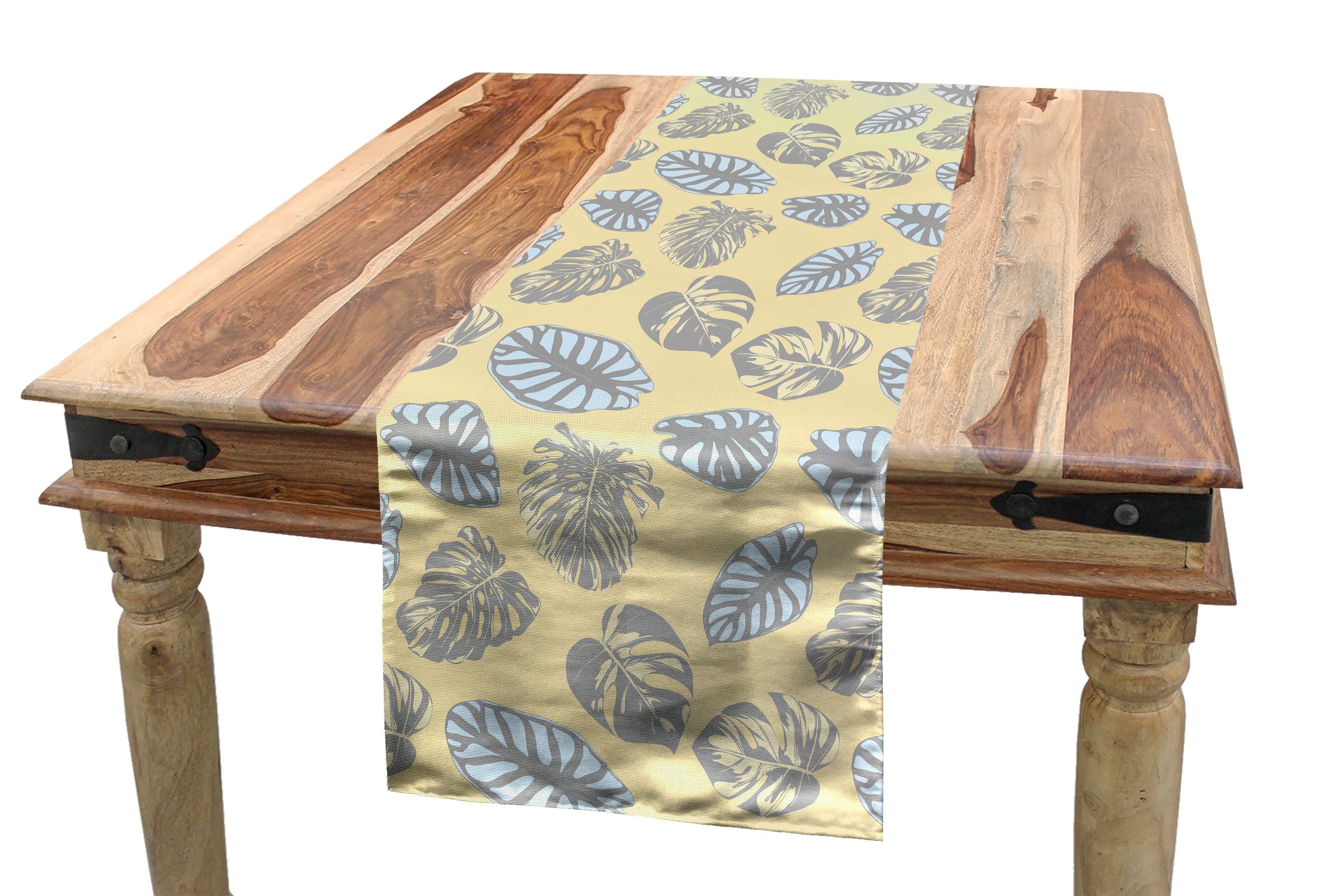 Dekorativer Laub Tropic Tischläufer Tischläufer, Rechteckiger Jungle Abakuhaus Esszimmer Küche Philodendron