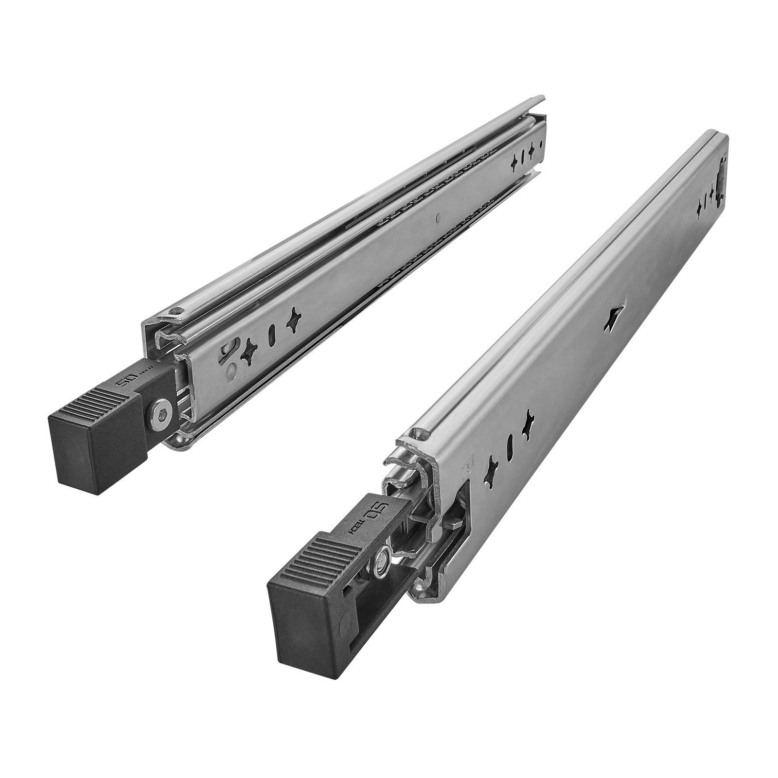 SO-TECH® Auszug Schwerlastauszug VarioSlide 120 Kg mit Lock in/out verzinkt, KV1-120-H58-L300-EH 300 mm (nicht trennbar) Hebel schwarz