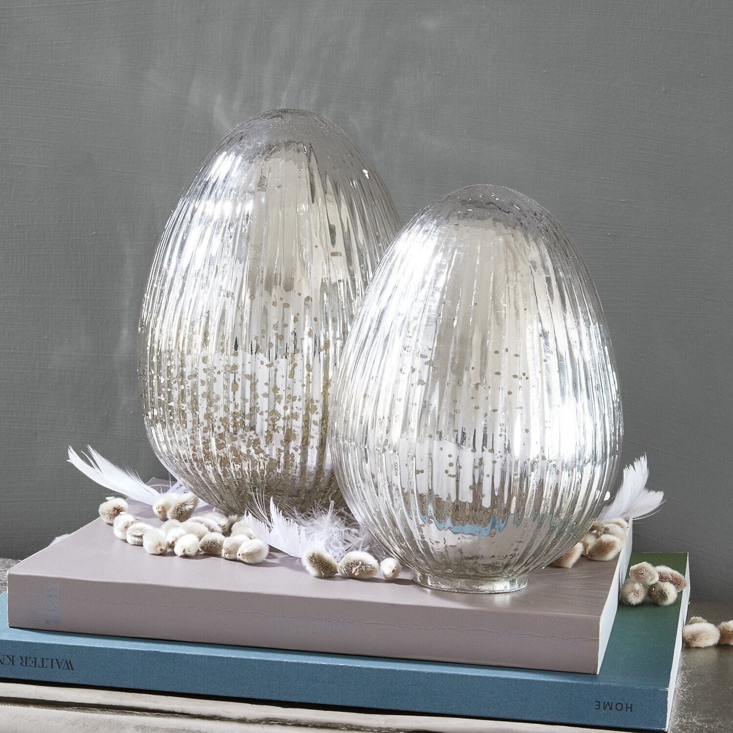 Mirabeau Osterei Osterei 2er Set Duvera silber