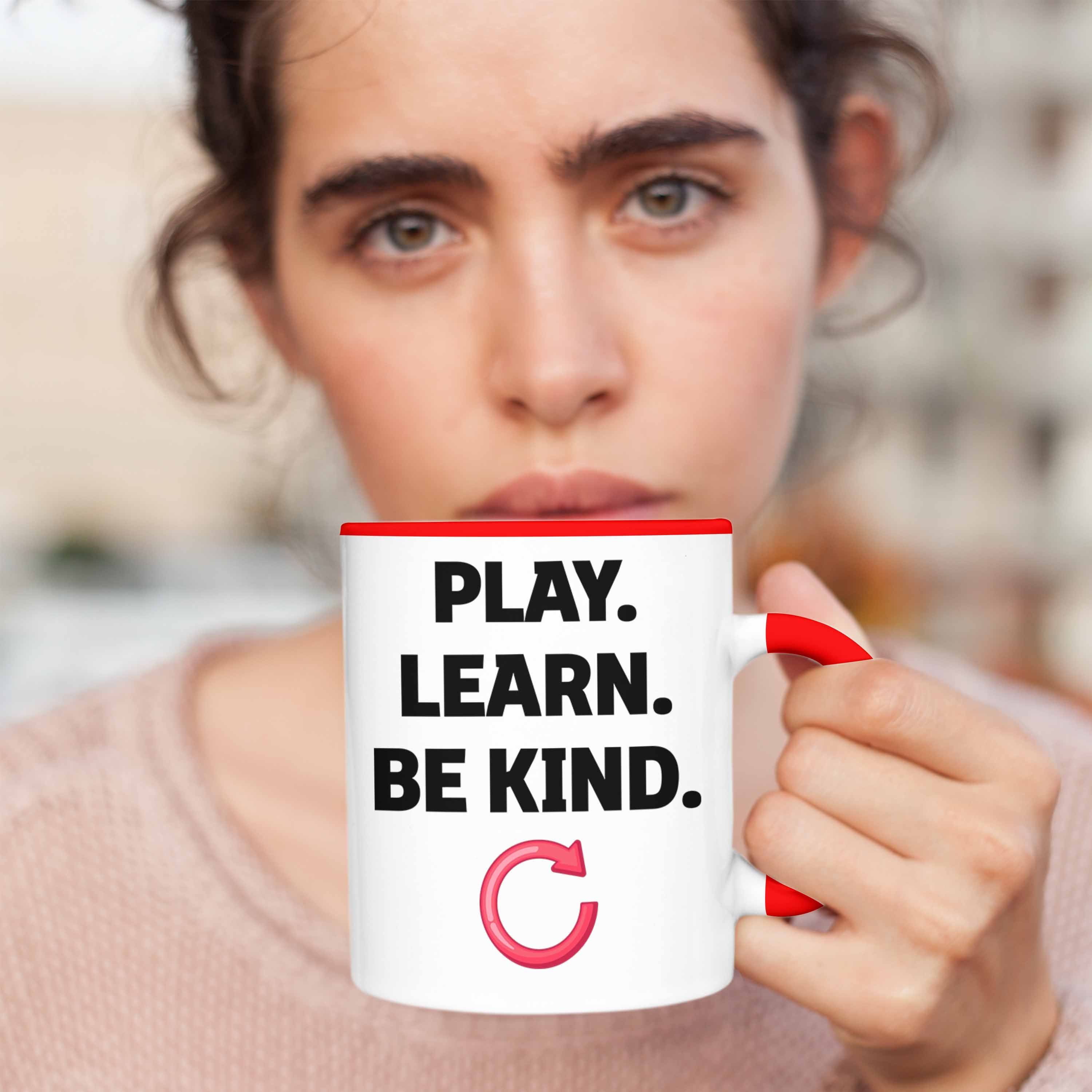 Geschenk Learn Kindness Tasse Sei Play Repeat Kind Day Be Rot Anti Trendation Mo Tasse Nett