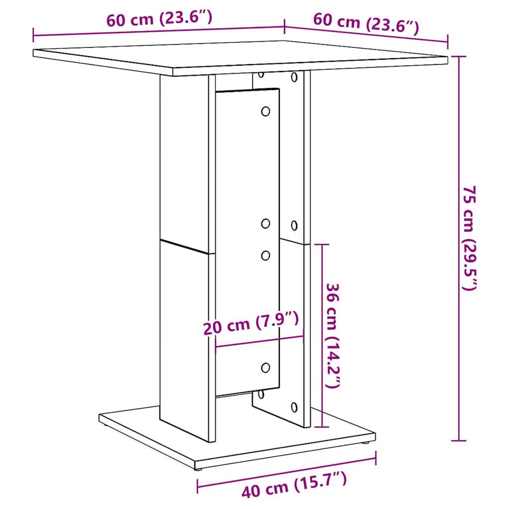 furnicato Bistrotisch Schwarz 60x60x75 cm Holzwerkstoff günstig online kaufen