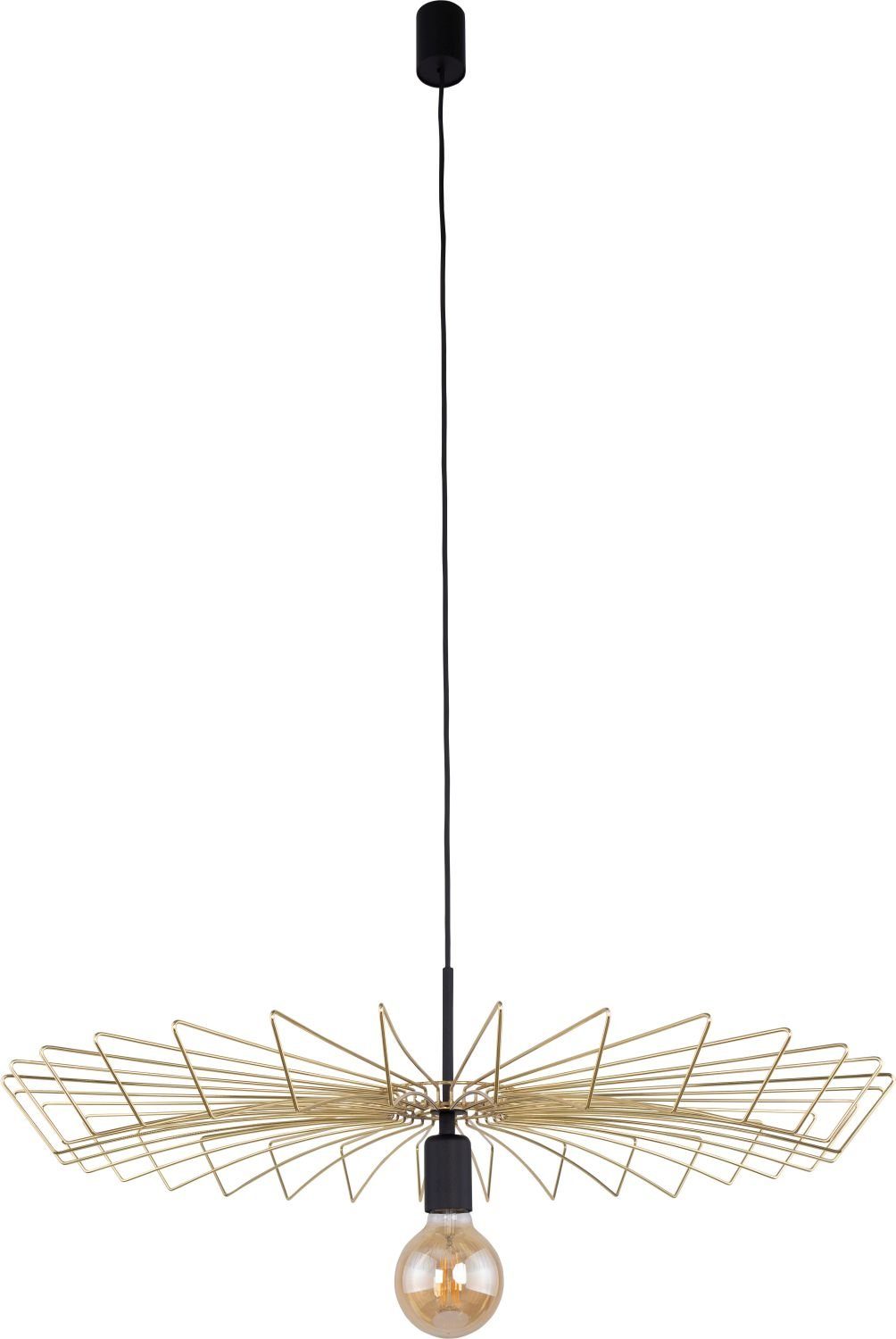 Licht-Erlebnisse Pendelleuchte ELLA, ohne Leuchtmittel, Hängelampe Metall in Gold E27 elegantes Design Esstisch