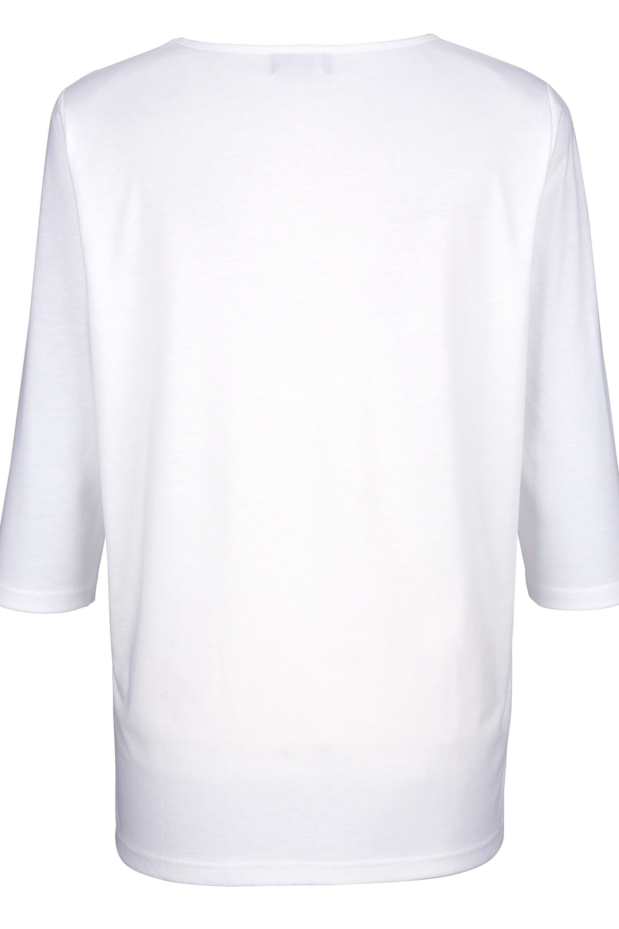 meyermode T-Shirt T-Shirt Rosen-Motiv Rundhals 3/4-Ärmel günstig online kaufen