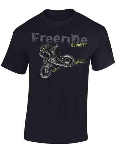 Baddery Print-Shirt Fahrrad T-Shirt : Freeride Downhill - Sport Tshirts Herren hochwertiger Siebdruck, auch Übergrößen, aus Baumwolle
