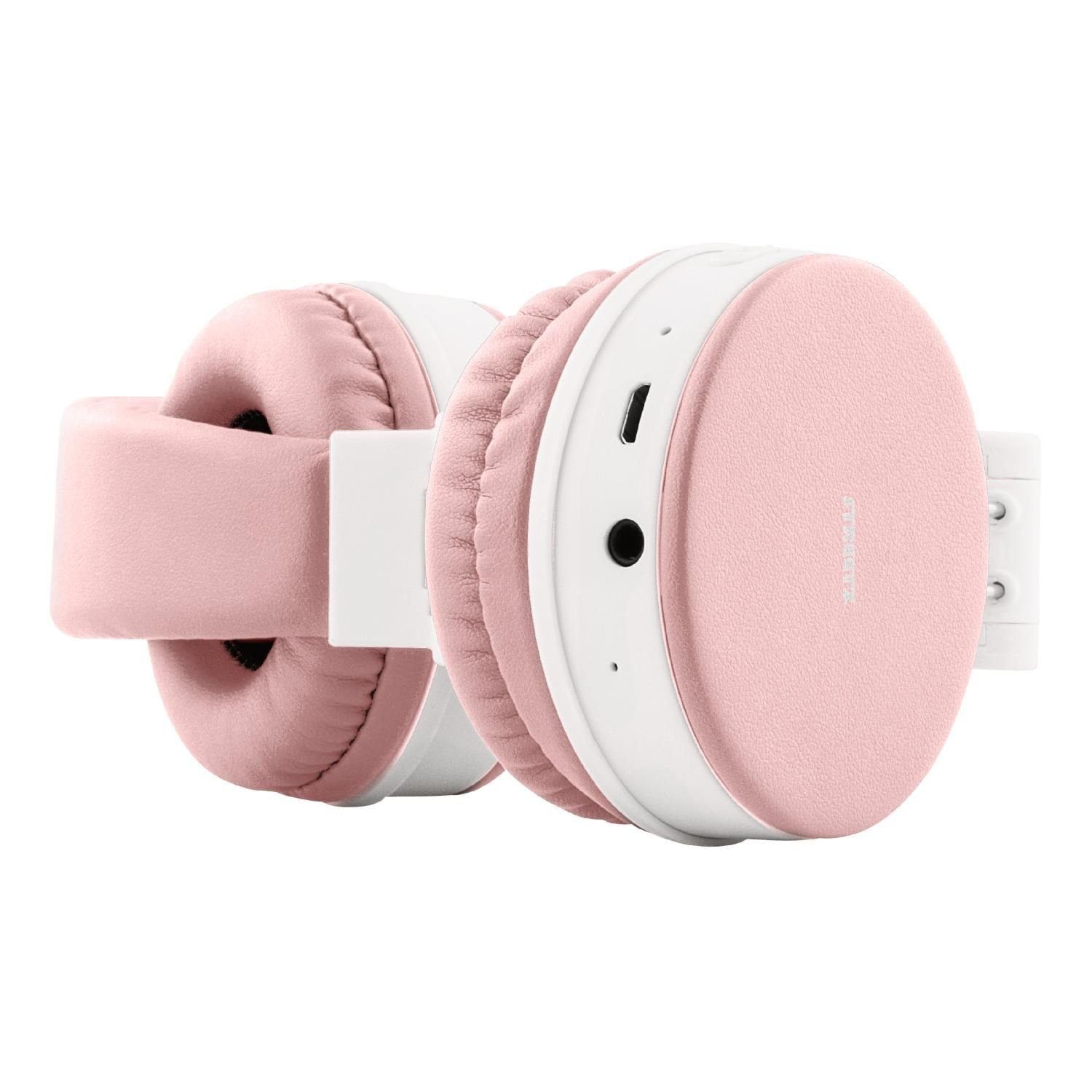 STREETZ Kopfhörer inkl. Herstellergarantie) faltbar Kopfhörer Spielzeit bis AUX Kabel (Bluetooth, pink Jahre 5 22Std Bluetooth zu
