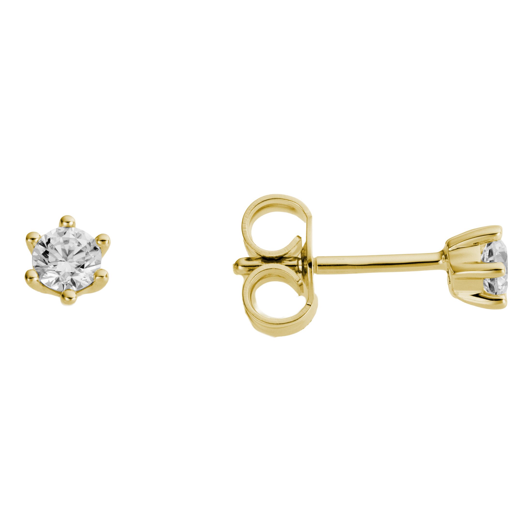 Firetti Paar Ohrstecker Schmuck Geschenk Gold 333 Ohrschmuck Ohrringe Solitär Lab Grown, mit Brillanten