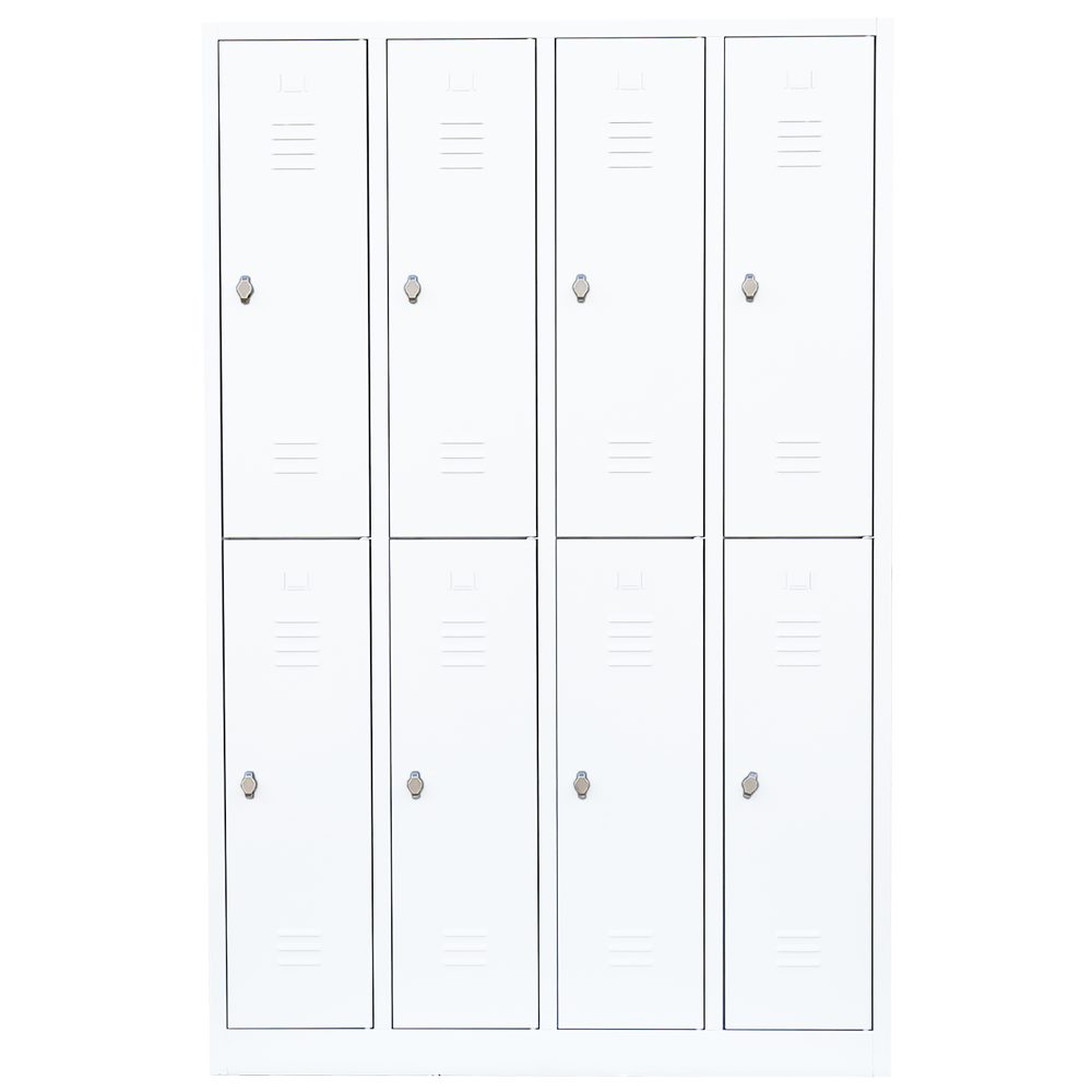 Steelboxx Spind Garderobenschrank, 4 Abteile doppelstöckig, H 1800 x B 1170 x T 500 mm (1-St) Komplett verschweißt und montiert