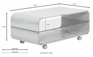 Home affaire Couchtisch Emil, auf Rollen, Breite 110 cm