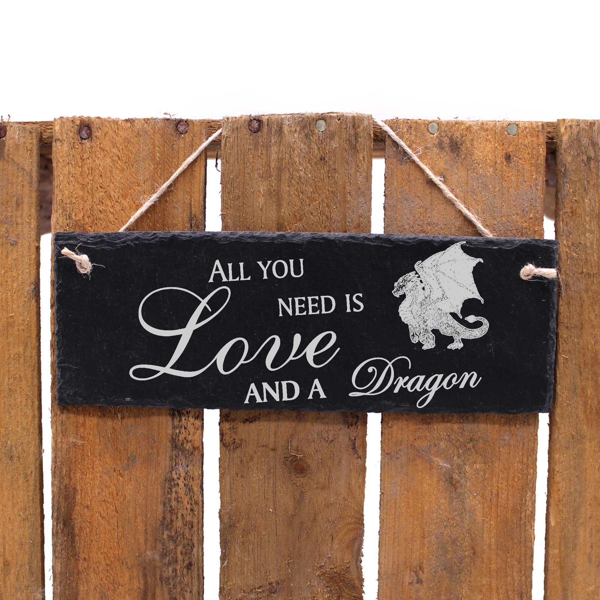Dekolando Hängedekoration Dragon and a you need All Drache Love is 22x8cm